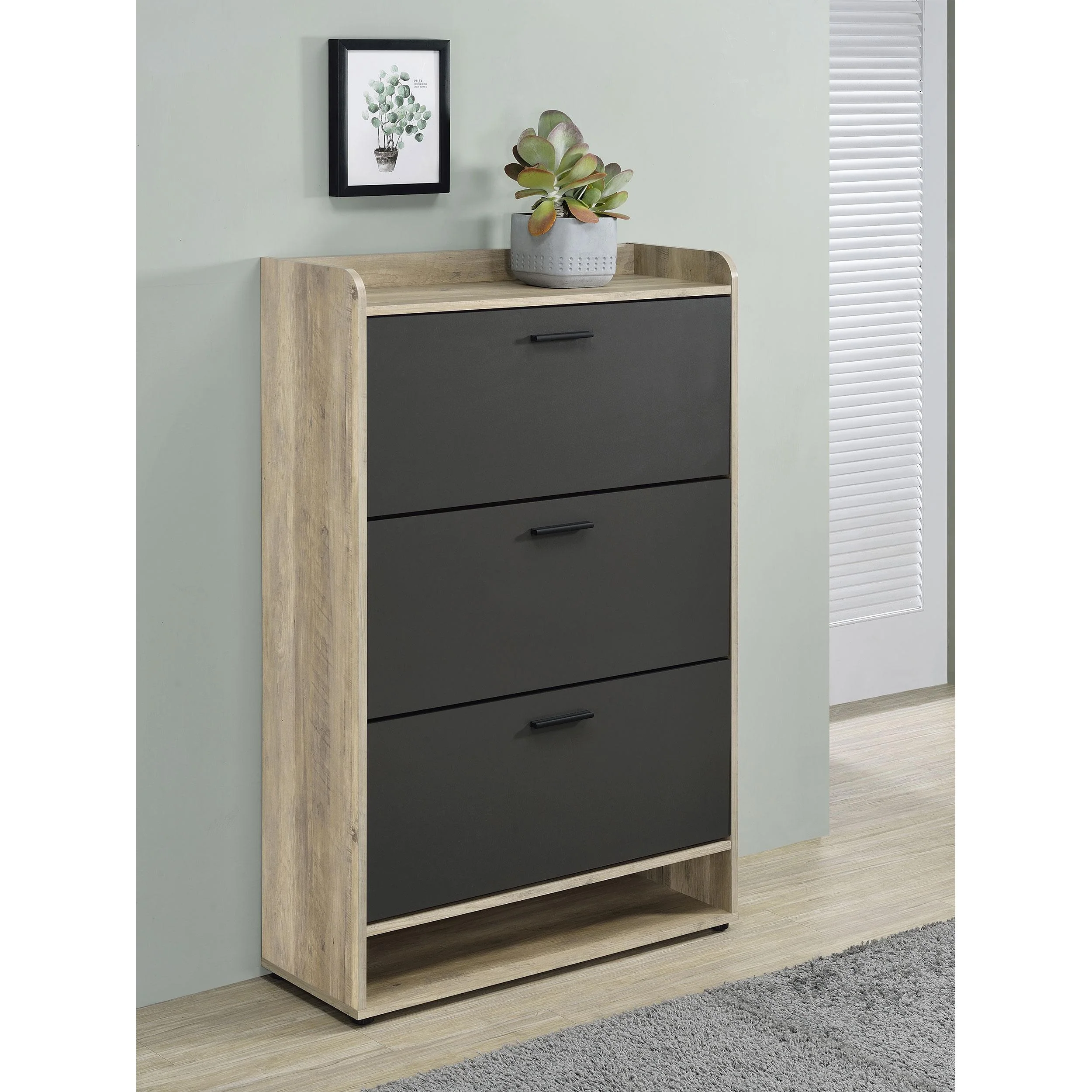 Coaster Furniture Denia 950404 3-tier Engineered Wood Shoe Cabinet - Grey - Image 2