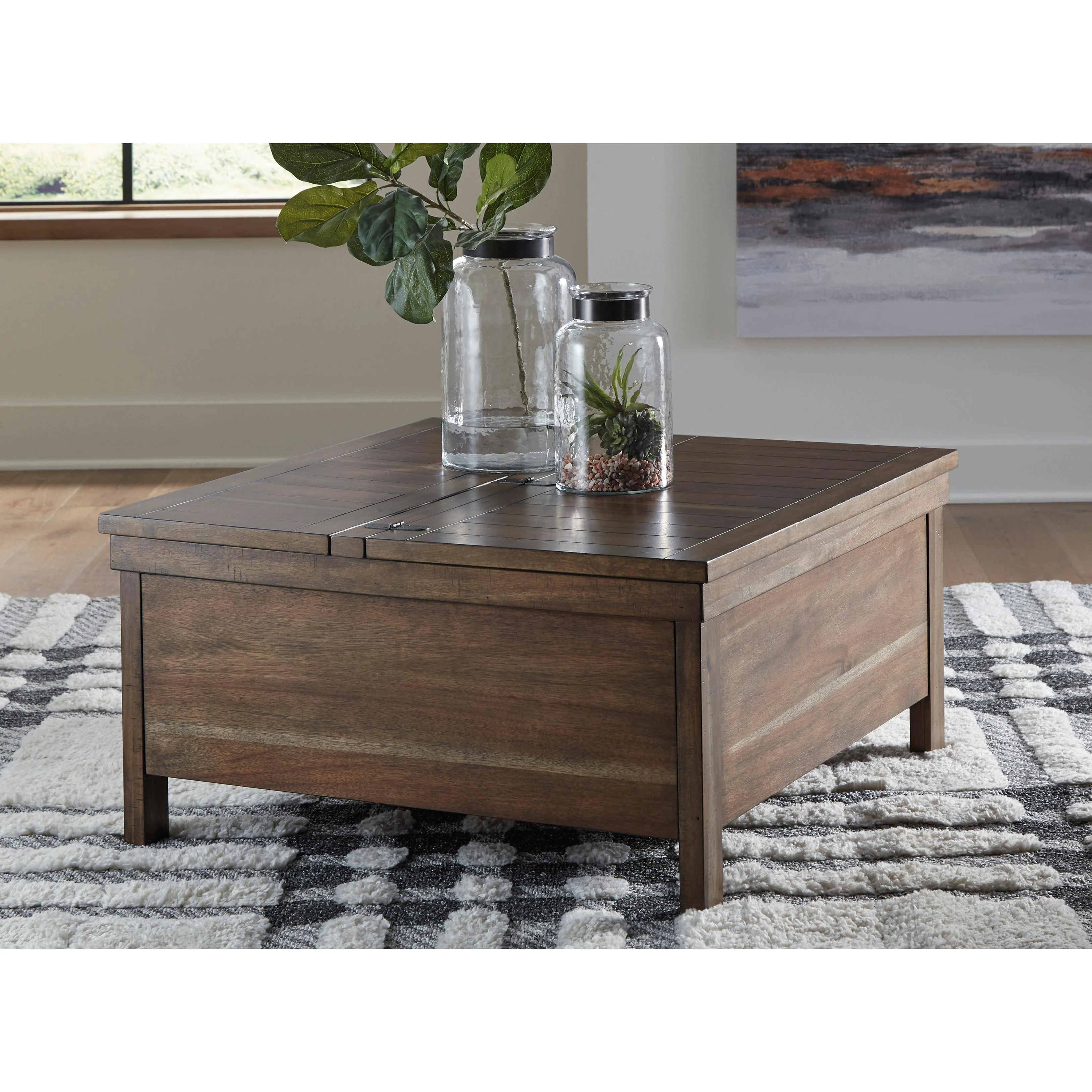 Signature Design by Ashley Moriville T731T2 Lift-top Coffee Table and 2 Chairside End Tables - Image 2