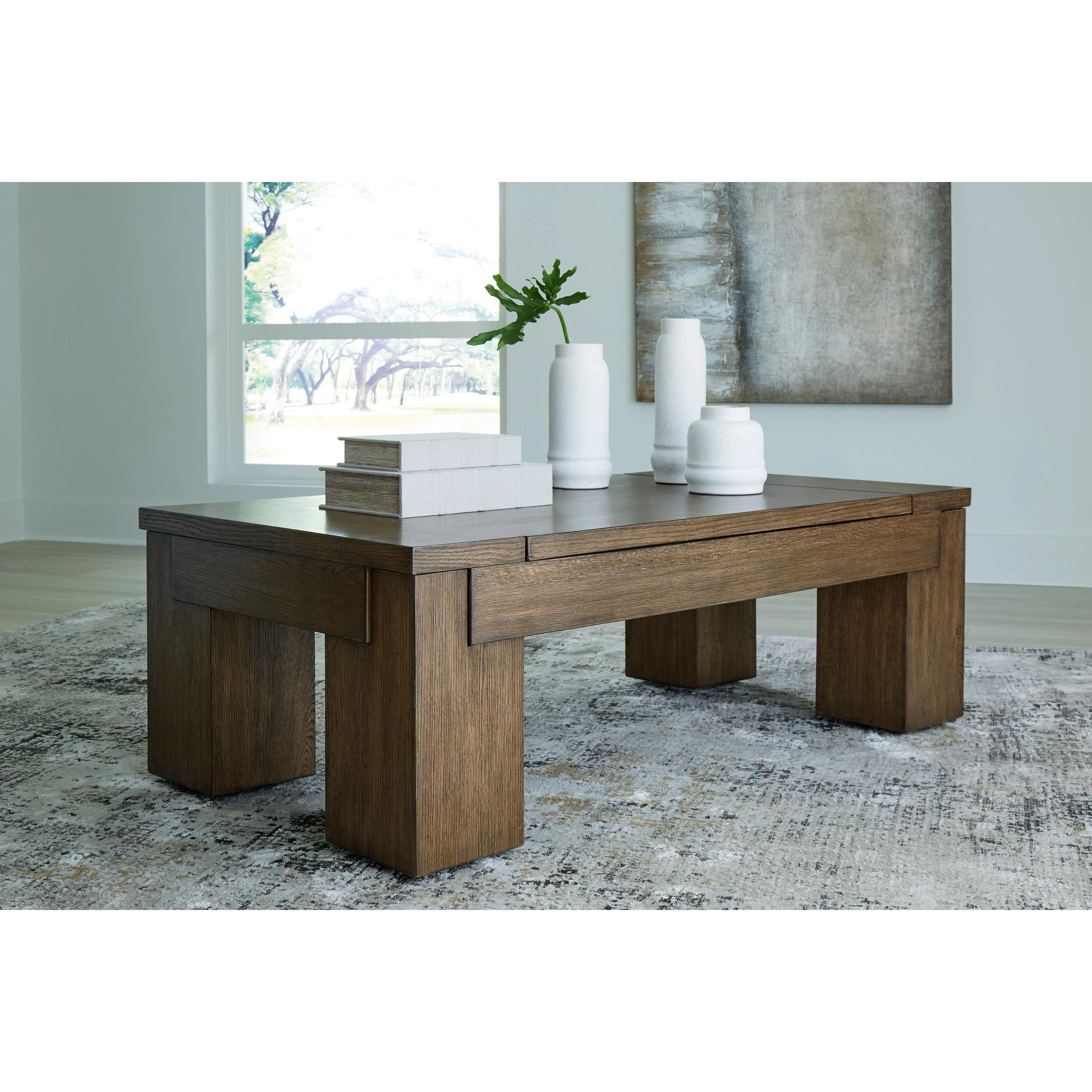 Signature Design by Ashley Rosswain T763T1 Lift-top Coffee Table and 2 End Tables - Image 2