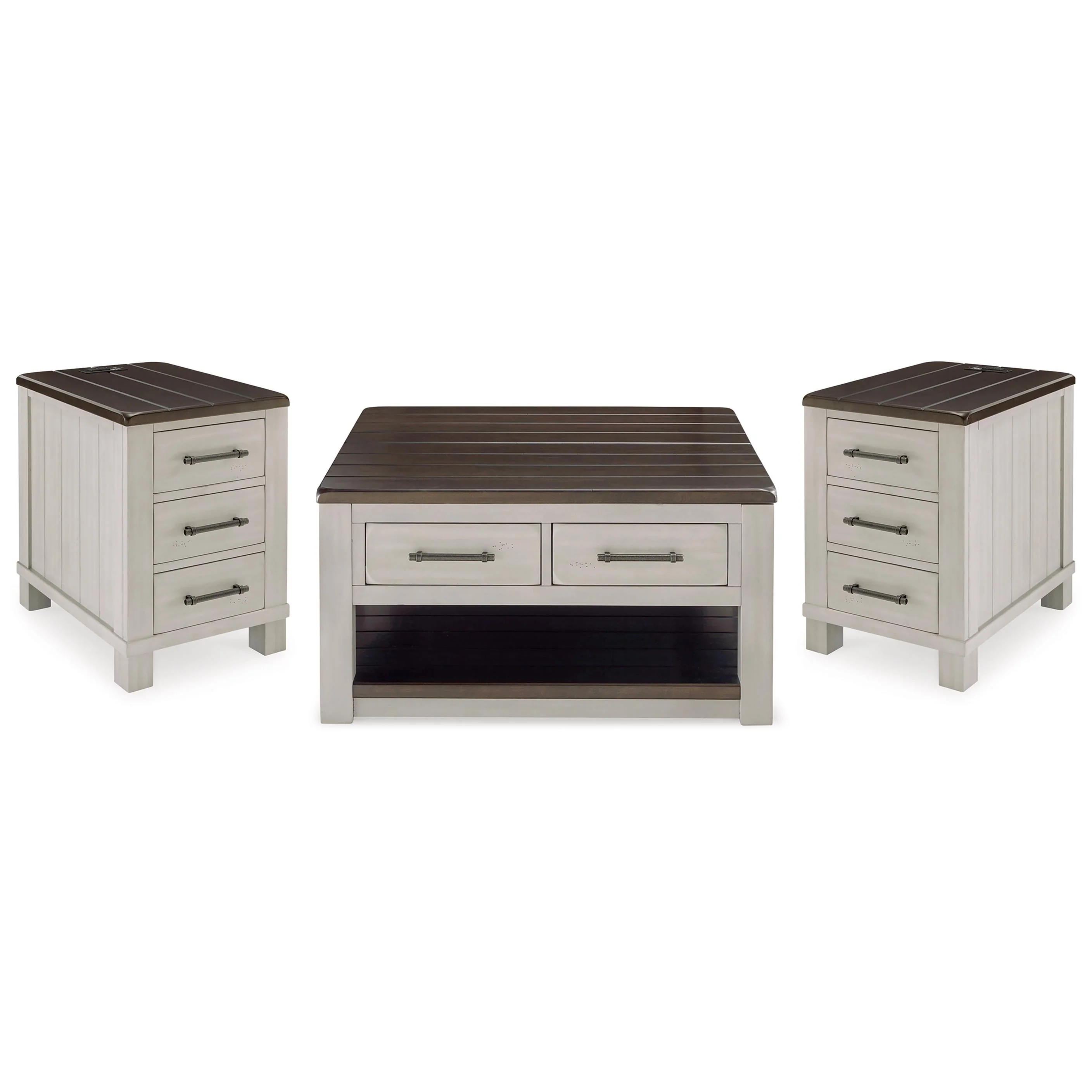 Signature Design by Ashley Darborn T796T1 Lift-top Coffee Table and 2 Chairside End Tables - Image 1