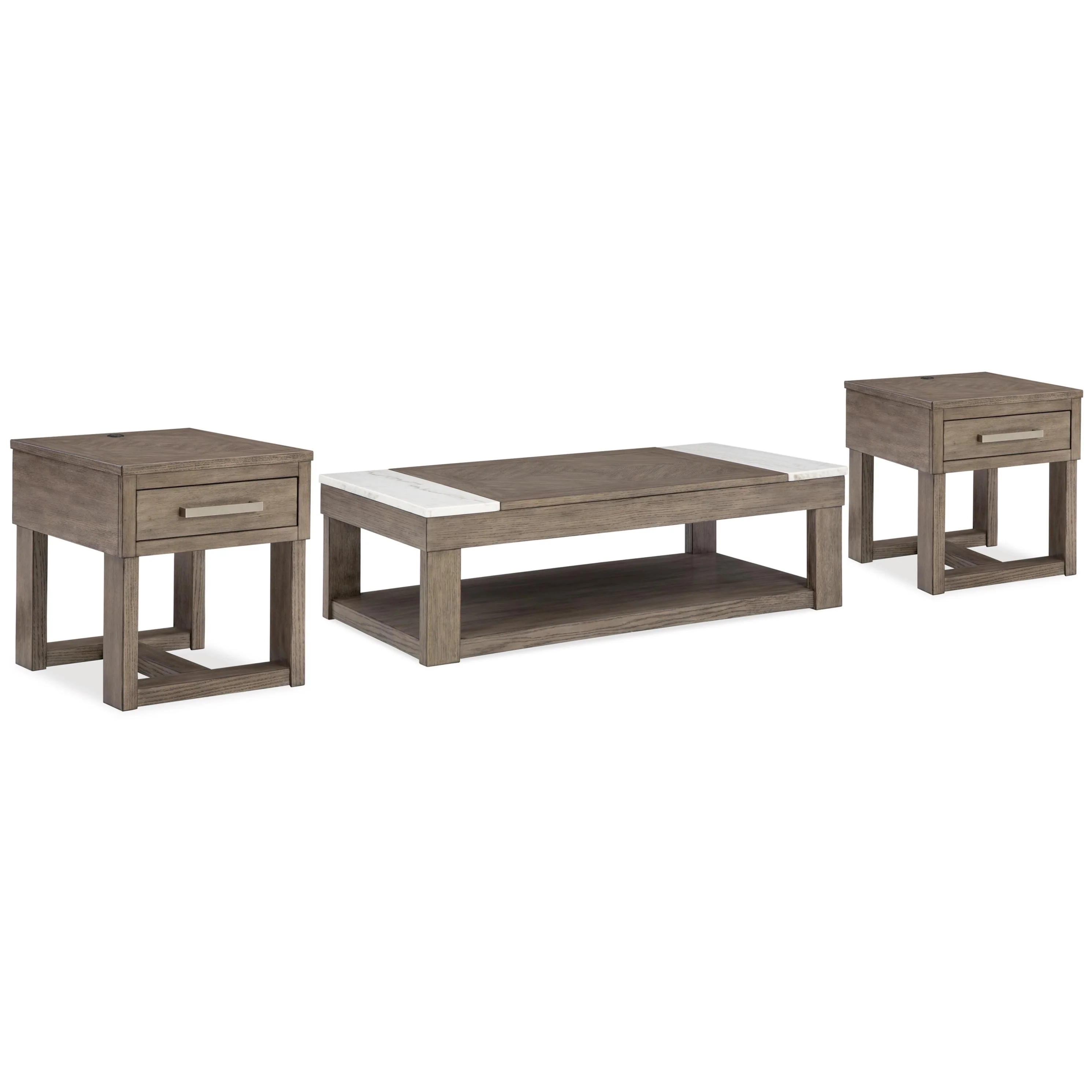 Signature Design by Ashley Loyaska T854T1 Lift-top Coffee Table and 2 End Tables - Image 1