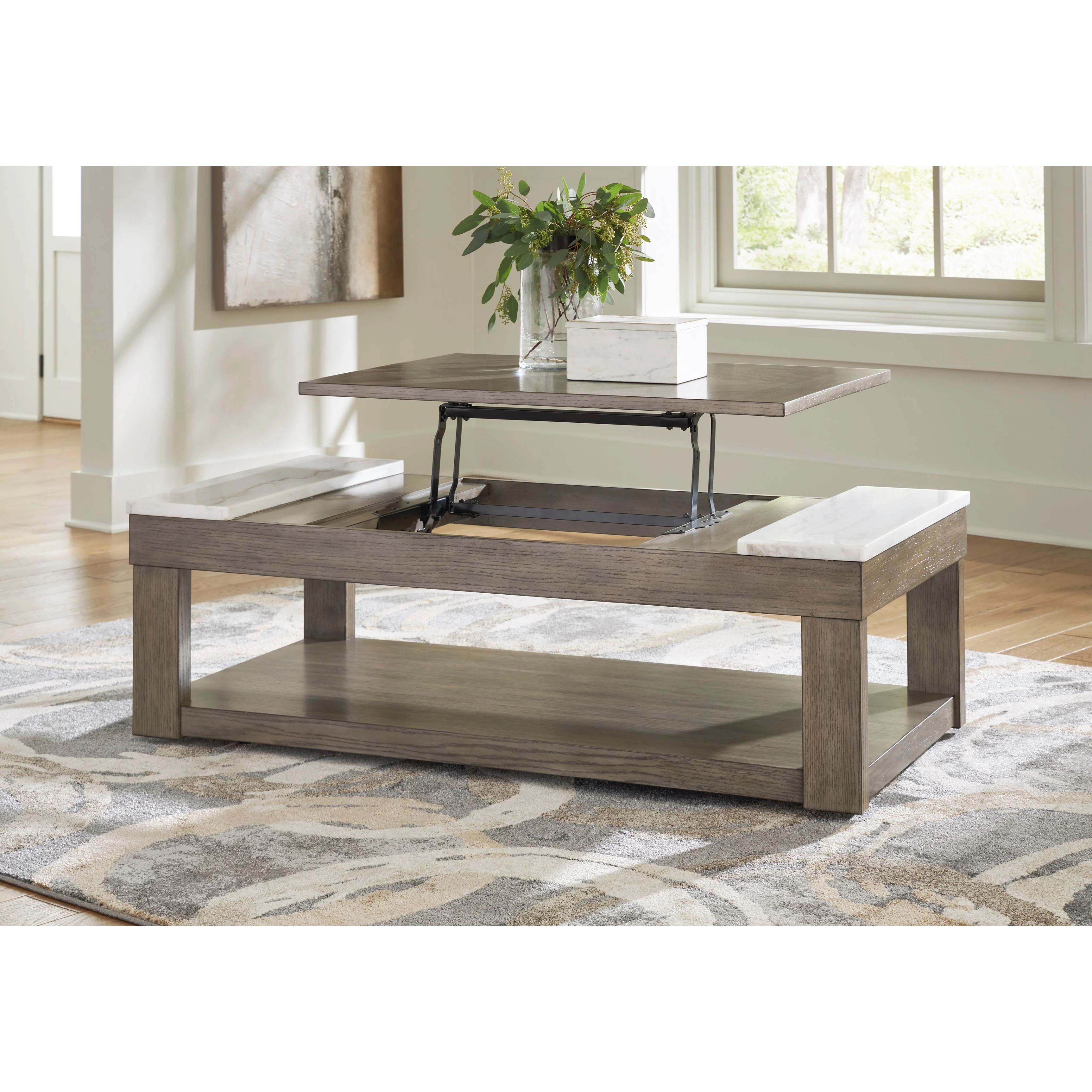 Signature Design by Ashley Loyaska T854T1 Lift-top Coffee Table and 2 End Tables - Image 3