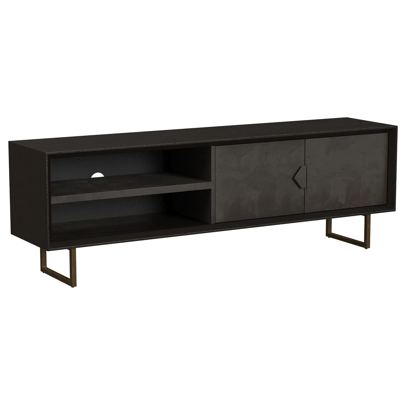 Coaster Furniture Marsden 703003 2-door Mango Wood 70" TV Stand - Charcoal Black - Image 1