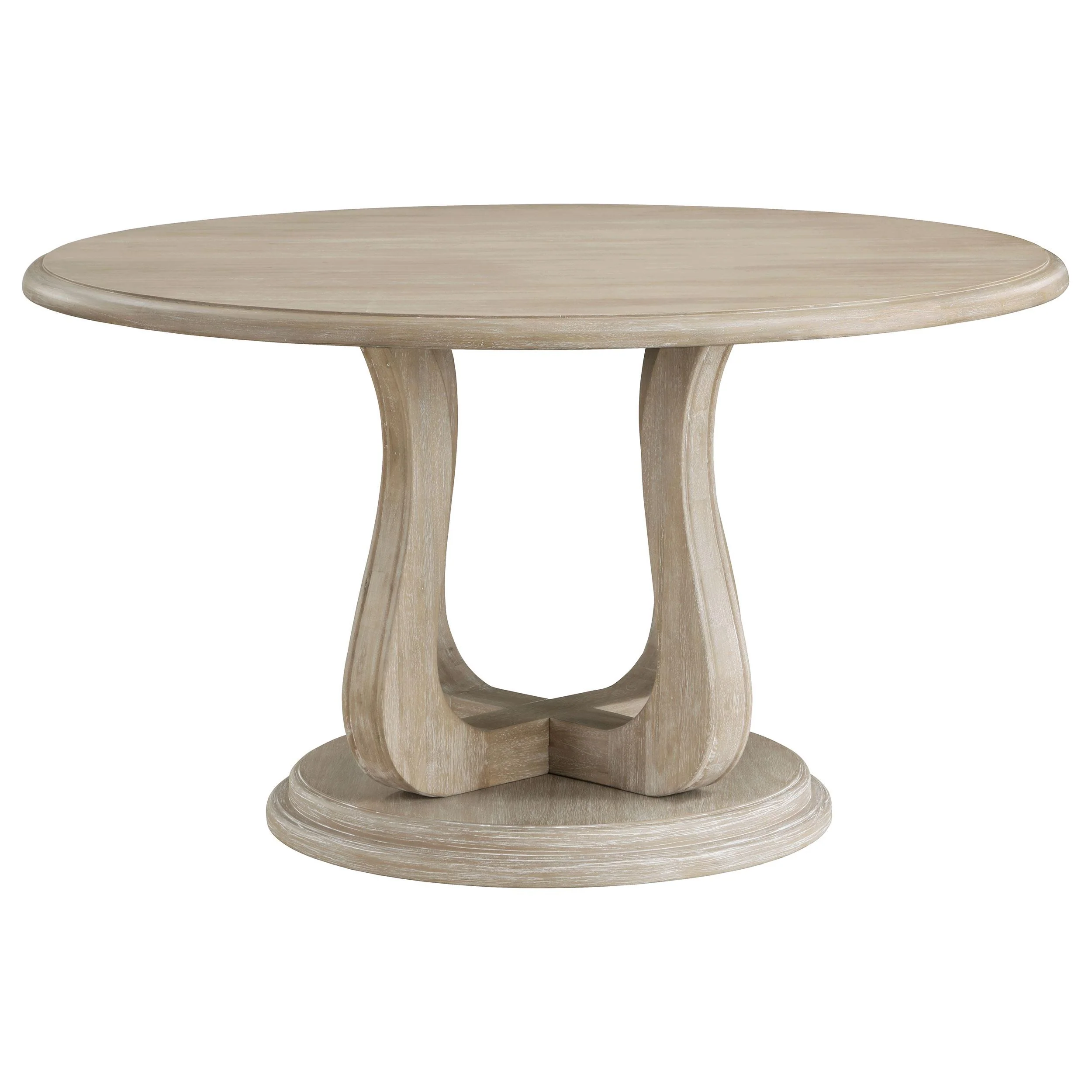 Coaster Furniture Trofello 123120 Round 60-inch Pedestal Dining Table - White Washed - Image 2