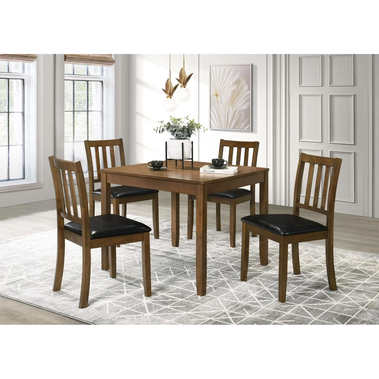Coaster Furniture Parkwood 150400 5-piece Square Dining Table Set – Honey Brown