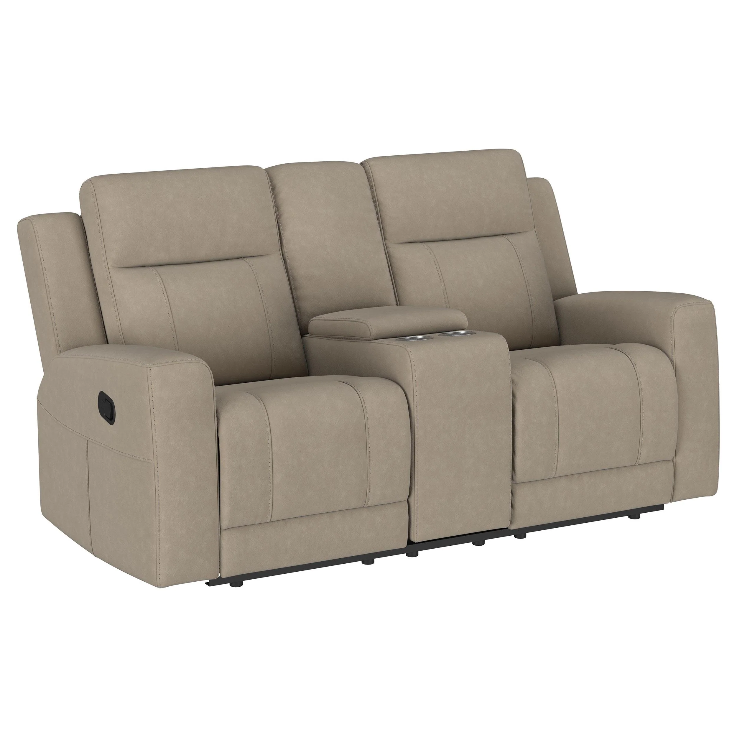 Coaster Furniture Brentwood 610282 Upholstered Motion Reclining Loveseat - Taupe - Image 1