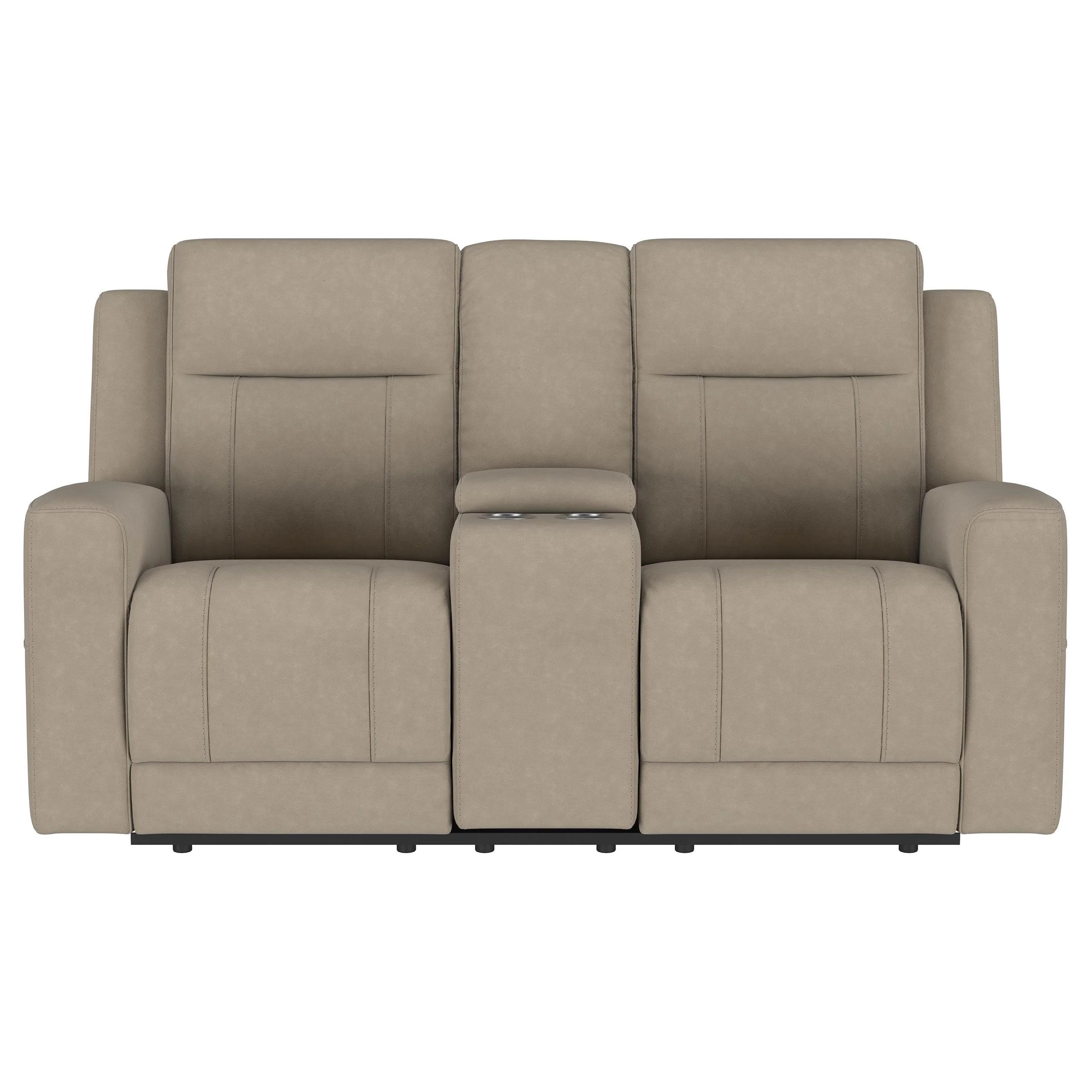 Coaster Furniture Brentwood 610282 Upholstered Motion Reclining Loveseat - Taupe - Image 3
