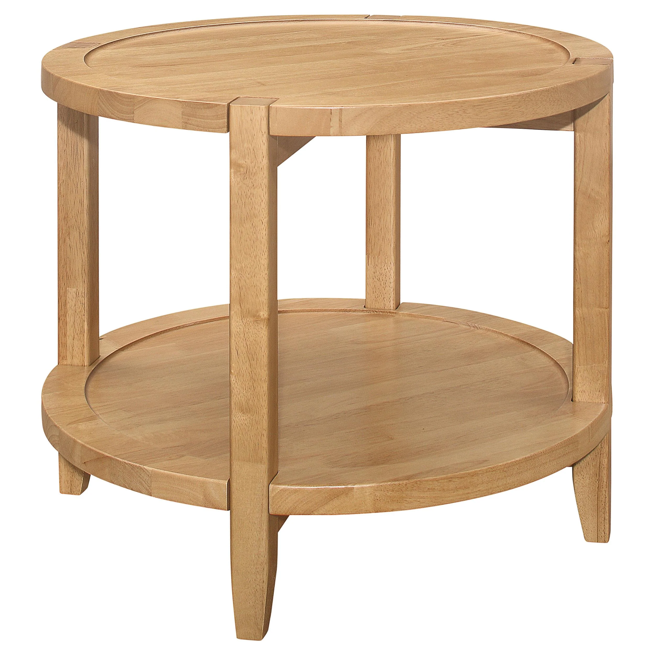 Coaster Furniture Camillo 709697 Round Solid Wood Side End Table – Maple Brown