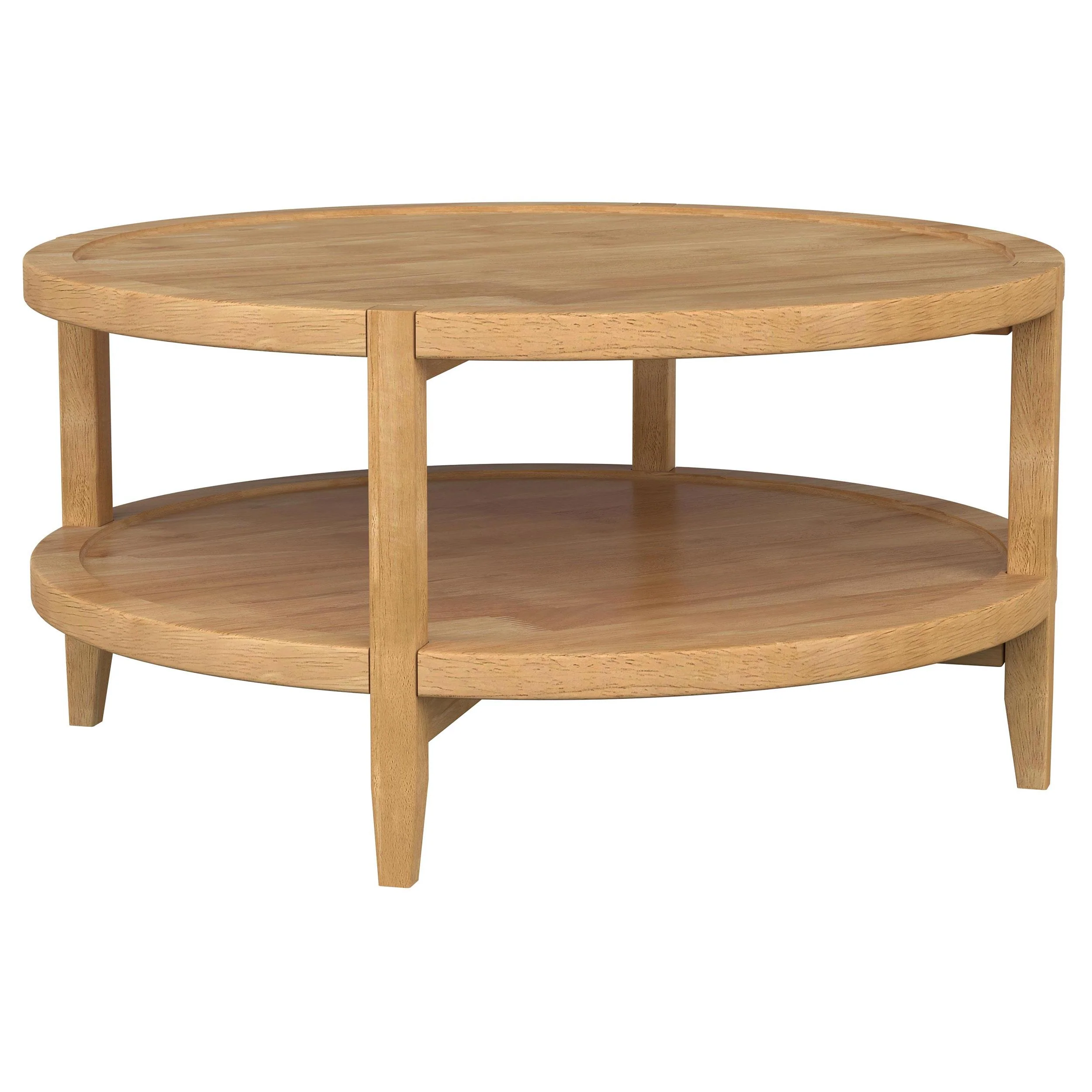 Coaster Furniture Camillo 709698 Round Solid Wood Coffee Table - Maple Brown - Image 2