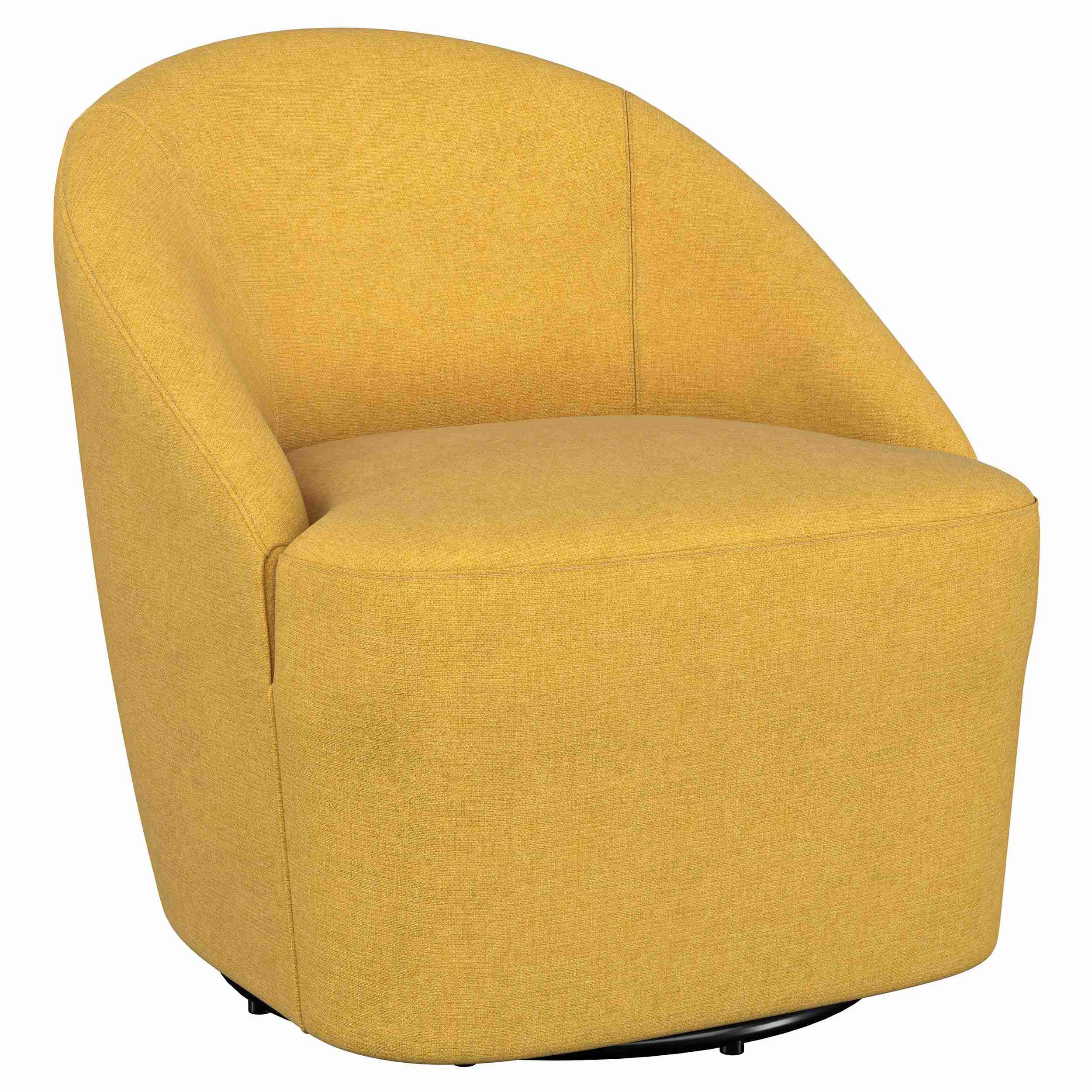 Coaster Furniture Leon 903076 Upholstered Barrel Accent Swivel Chair – Mustard Yellow
