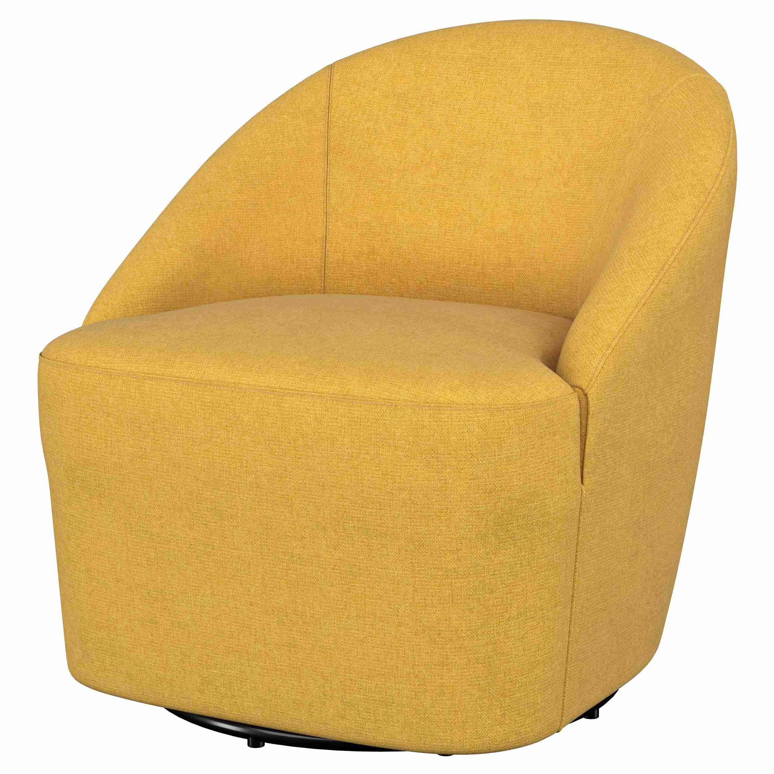 Coaster Furniture Leon 903076 Upholstered Barrel Accent Swivel Chair - Mustard Yellow - Image 3