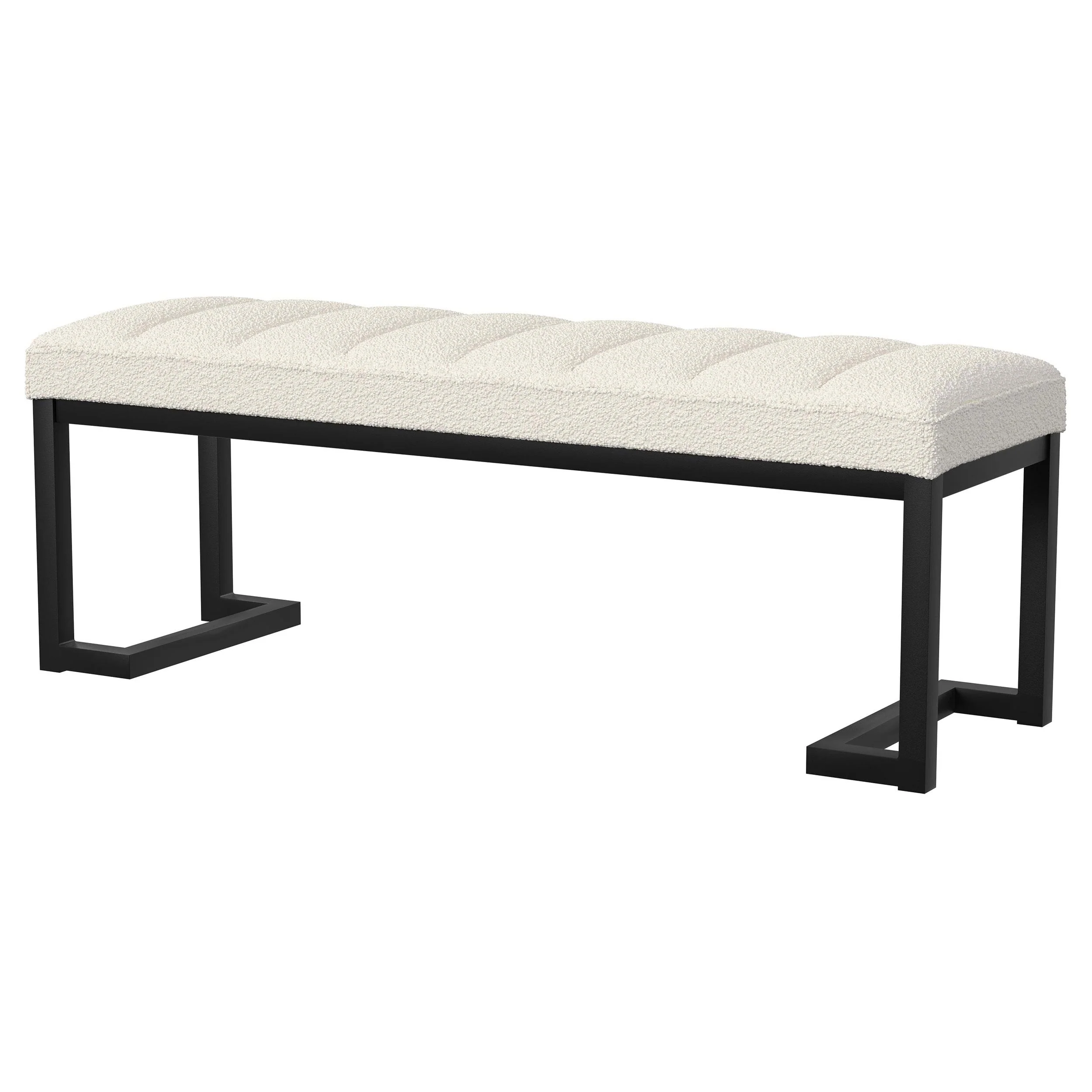 Coaster Furniture Mesa 907514 Boucle Upholstered Tufted Accent Bench - Vanilla - Image 3