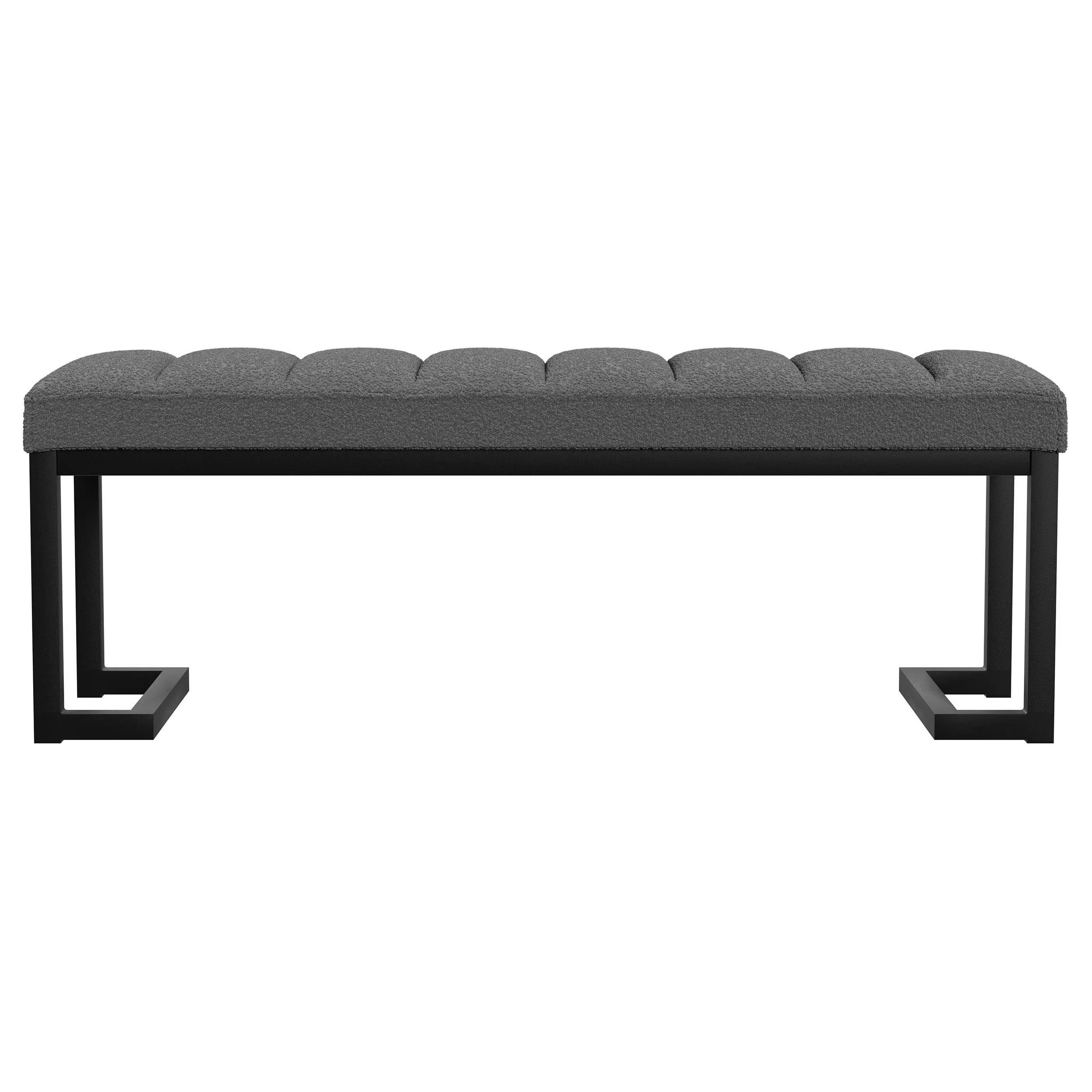 Coaster Furniture Mesa 907516 Boucle Upholstered Tufted Accent Bench - Charcoal - Image 2
