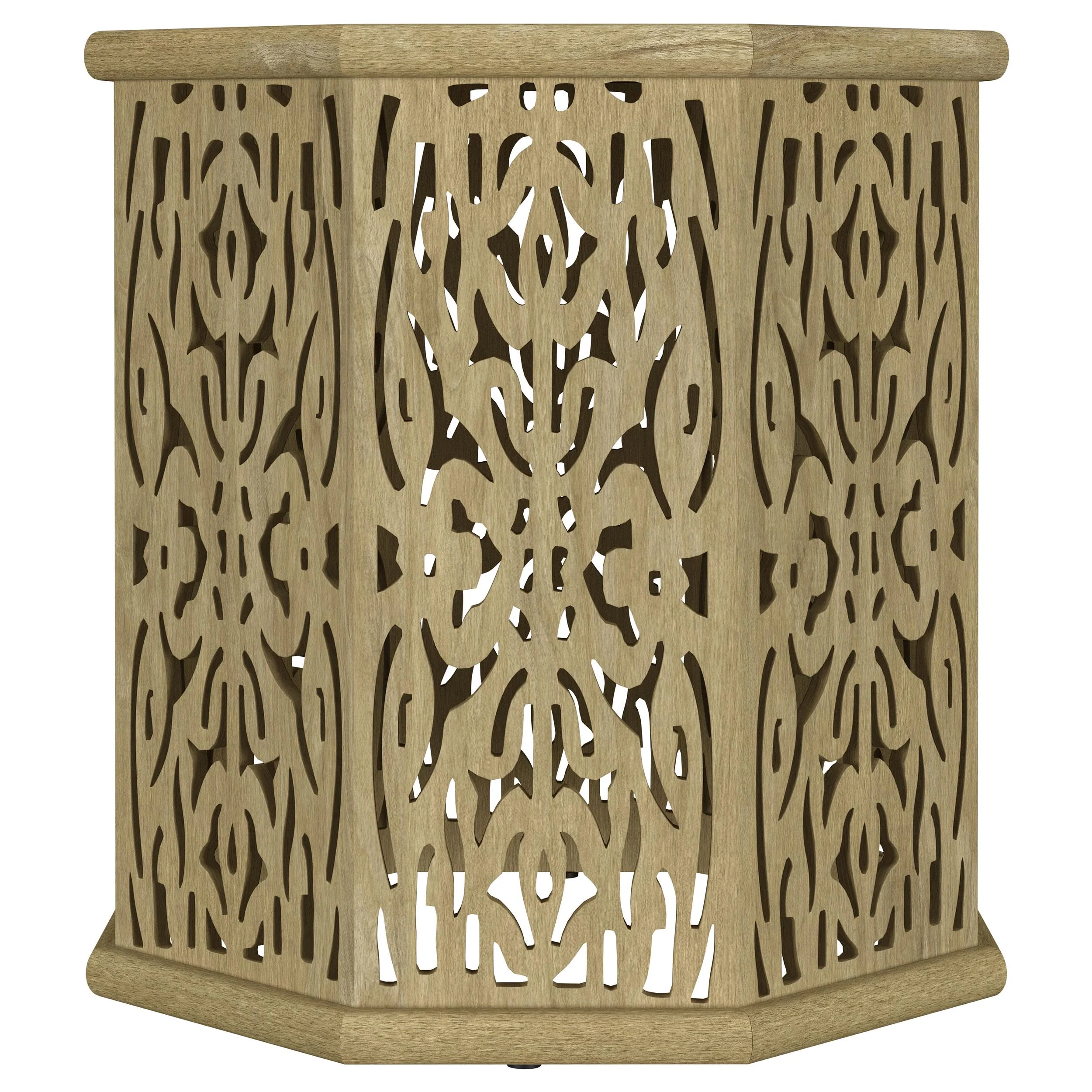 Coaster Furniture Torres 931148 Octagonal Solid Mango Wood Side Table - Natural Brown - Image 2
