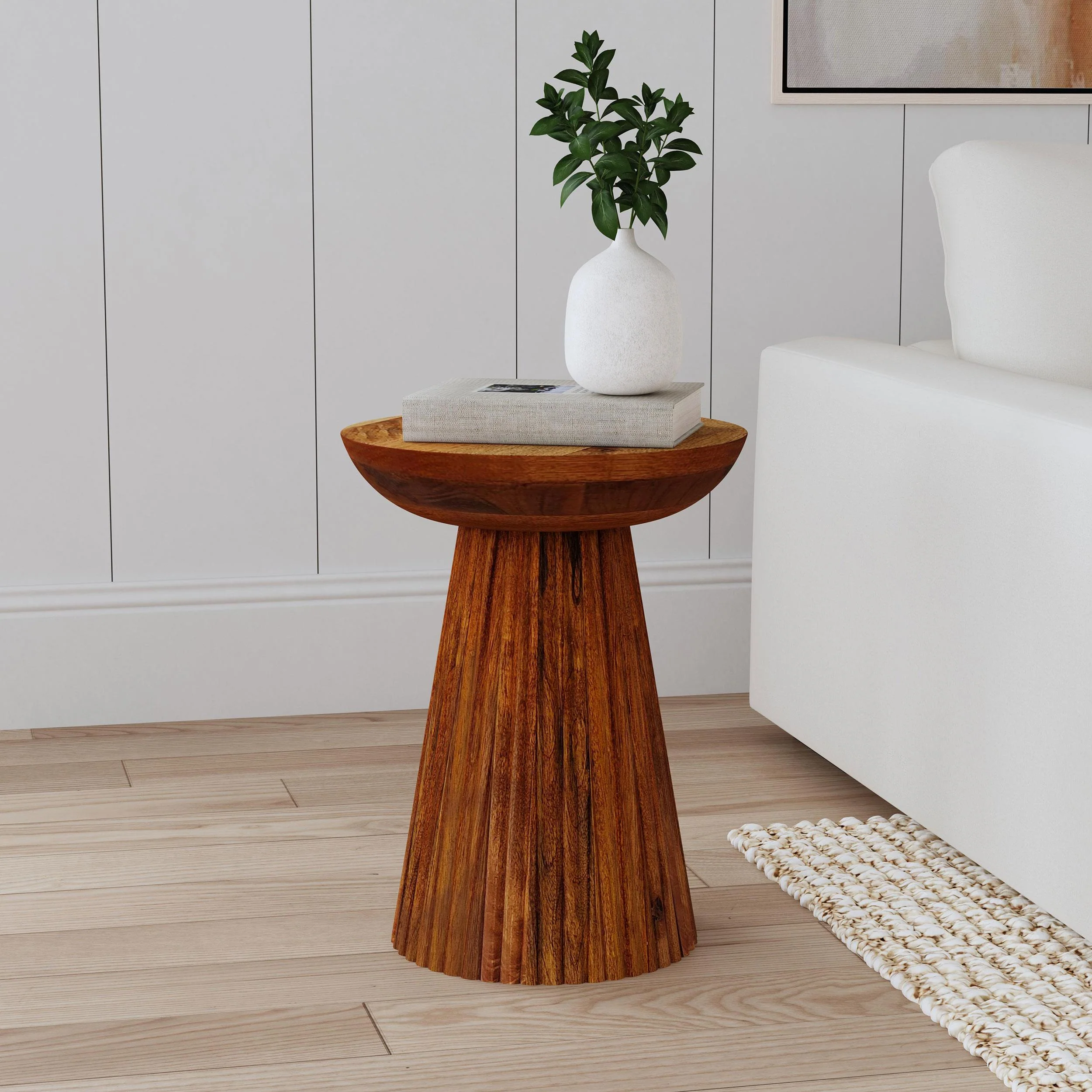 Coaster Furniture Aureo 931155 Round Solid Wood Accent Side Table - Wild Honey - Image 2