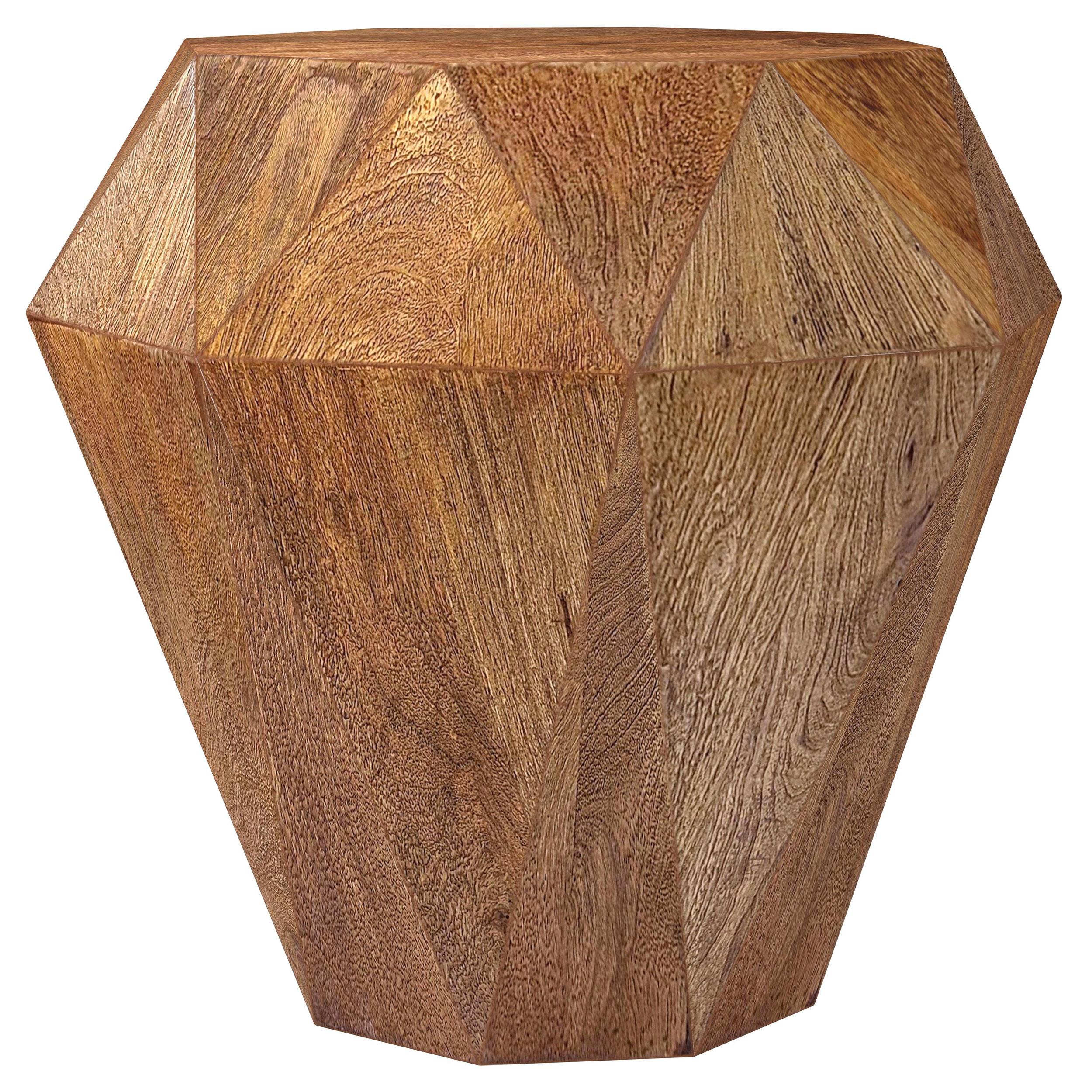 Coaster Furniture Jacinto 931158 Octagonal Solid Mango Wood Side Table – Natural Brown