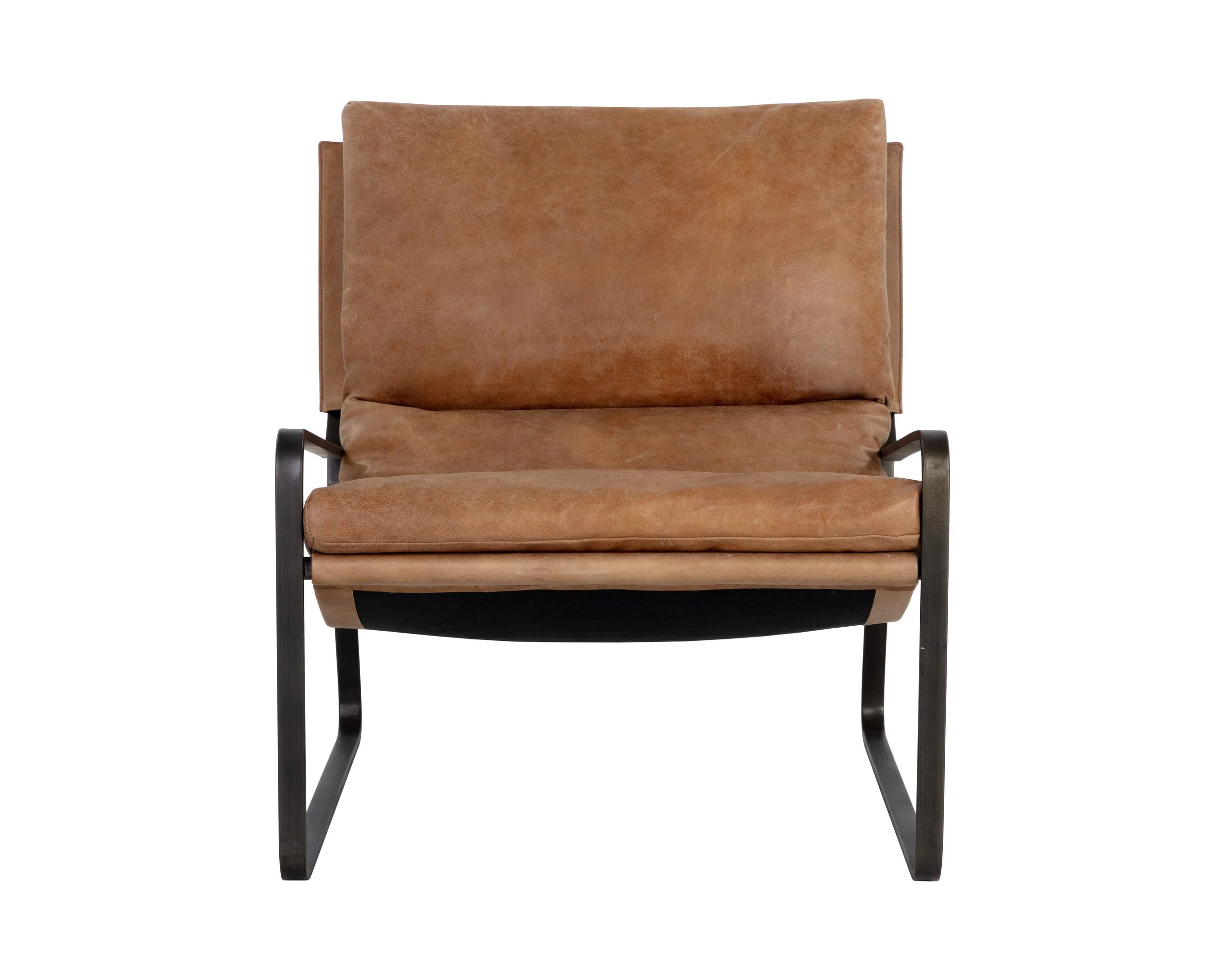 Zancor Lounge Chair - Gunmetal - Tan Leather - Image 2