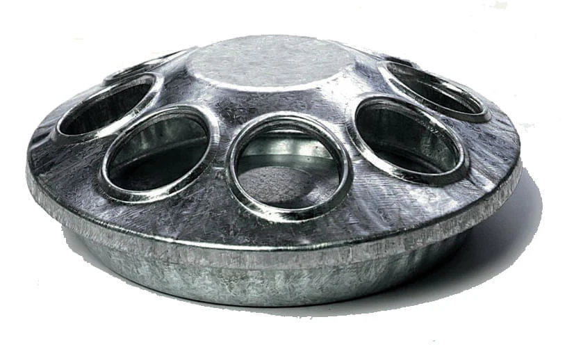 8-Hole Galvanized Chick Feeder - Image 1