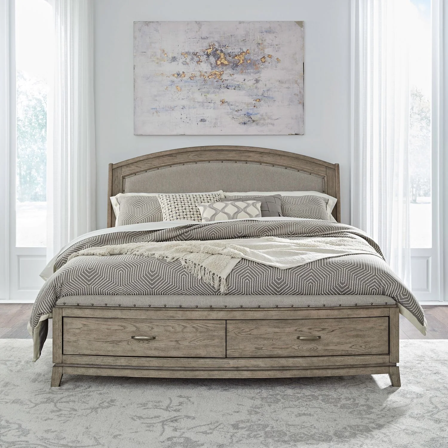Queen Uph Storage Bed  SKU: 805-BR-QUS - Image 1