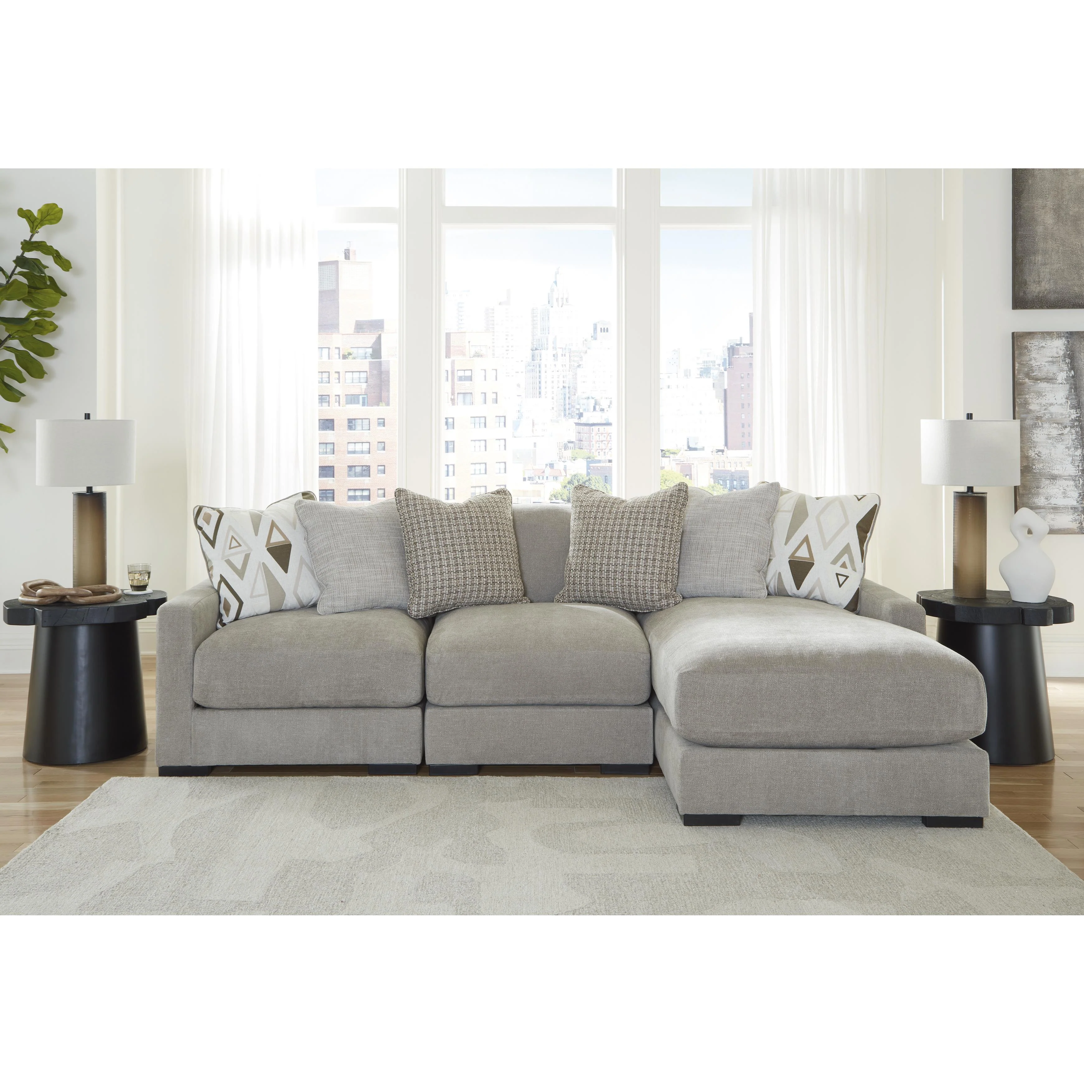 Benchcraft Aslan Court 20305S4 3 pc Sofa Sectional with Chaise - Image 2