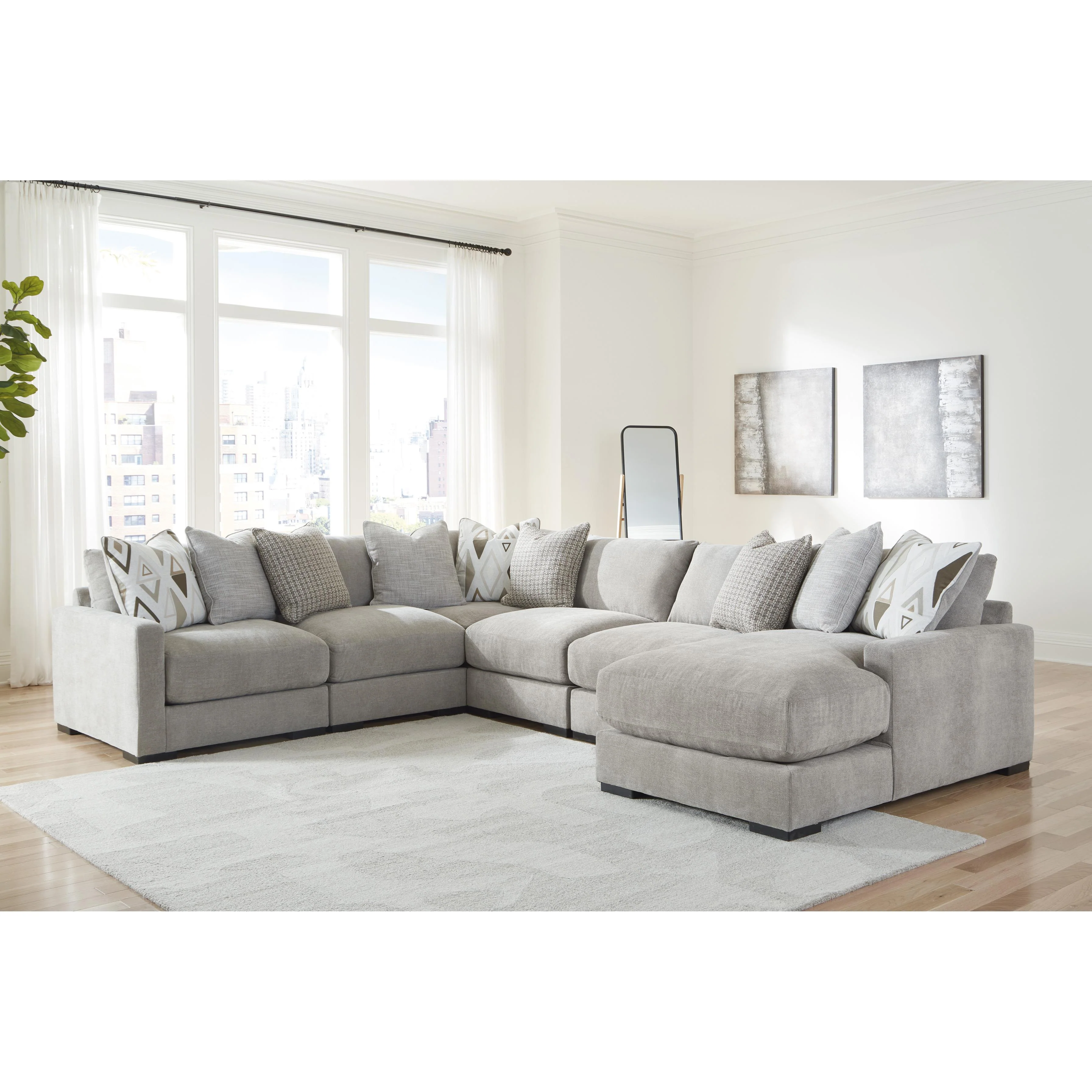 Benchcraft Aslan Court 20305S7 6 pc Sectional with Chaise - Image 2