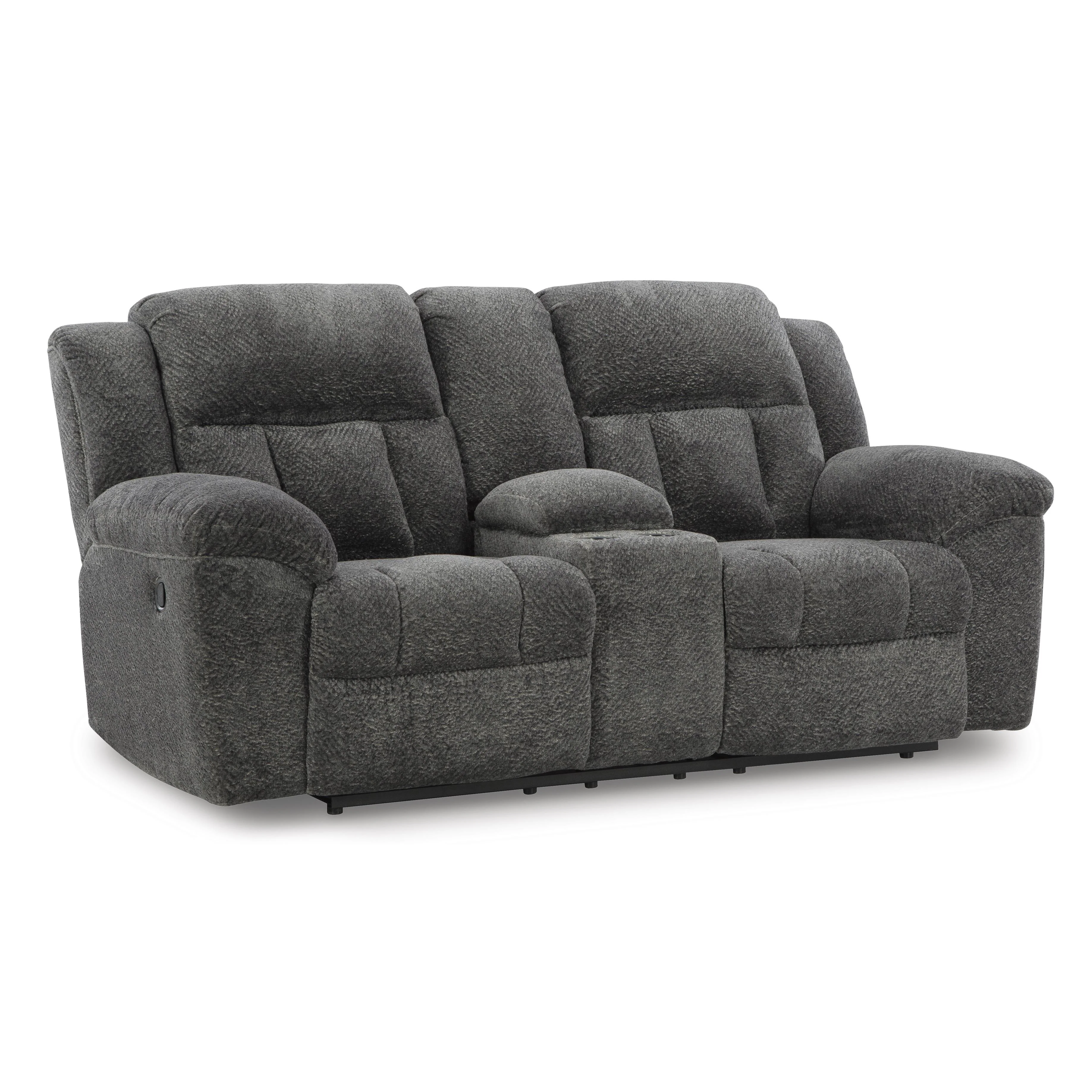 Signature Design by Ashley Frohn 3740694 Double Reclining Loveseat with Console - Image 1
