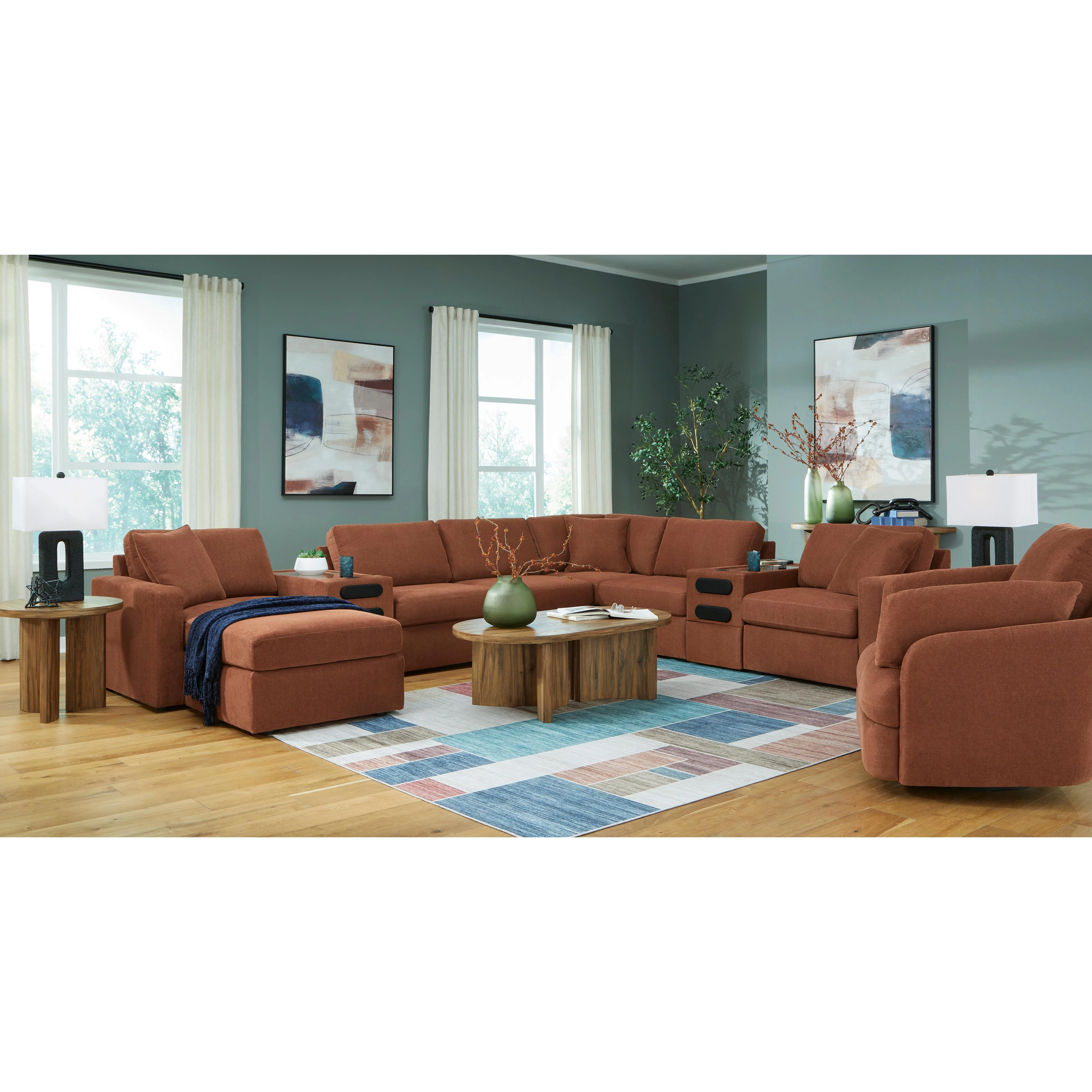 Signature Design by Ashley Modmax 92102S16 8 pc Sectional with Audio System - Image 3