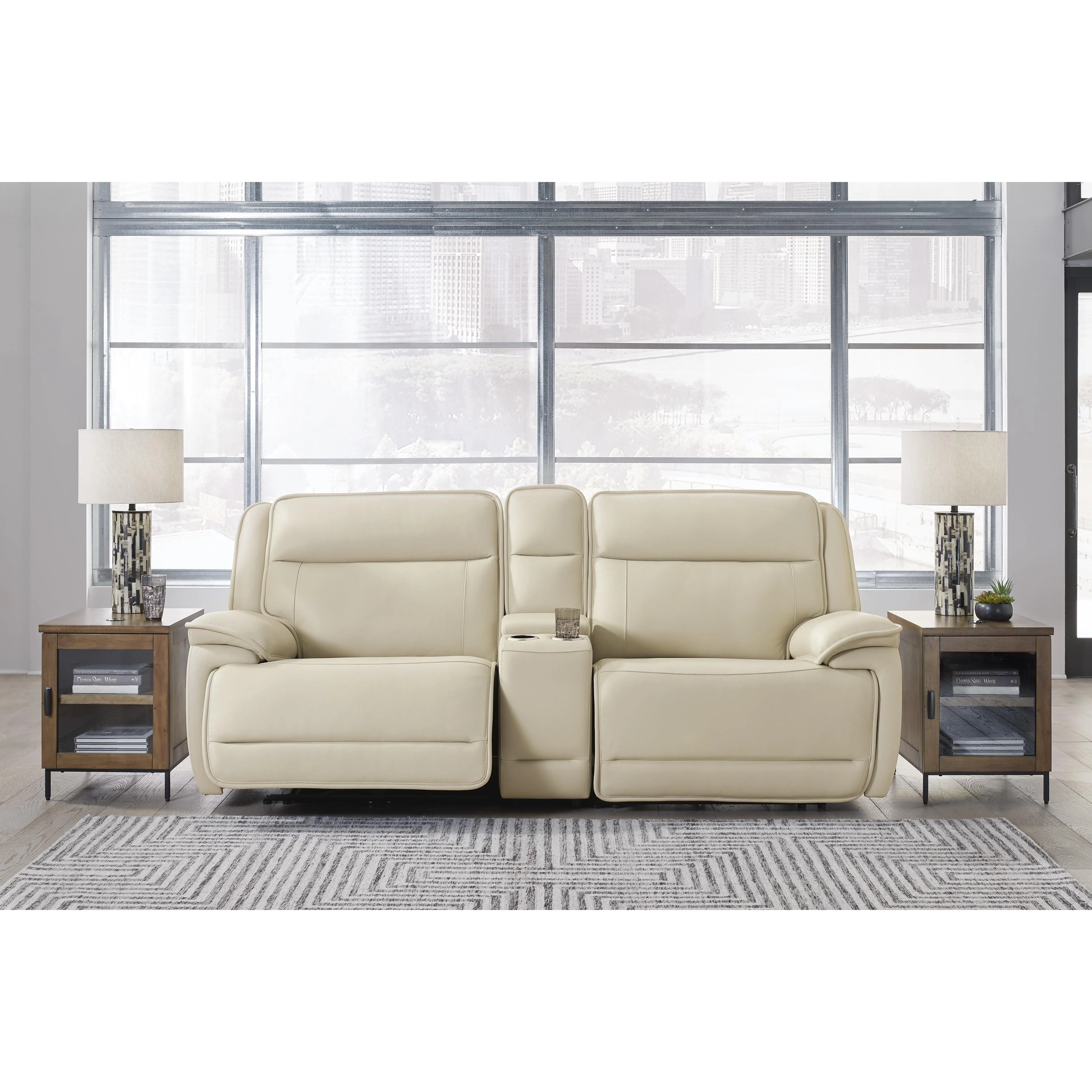 Signature Design by Ashley Double Deal U13001S4 2 pc Power Reclining Loveseat Sectional with Console - Image 2