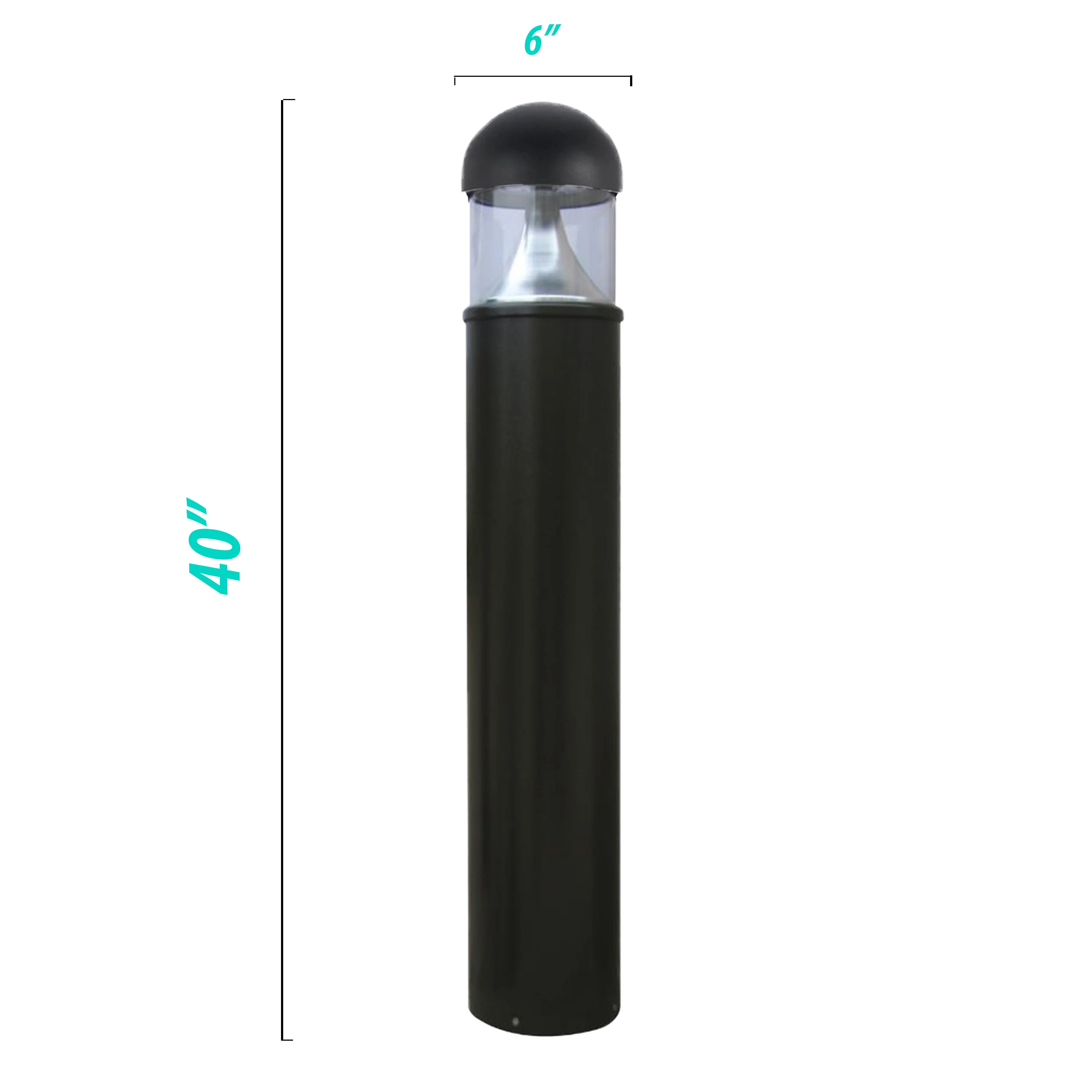 40" LED Bollard Landscape Light - 6" Dome/Flat - Image 3