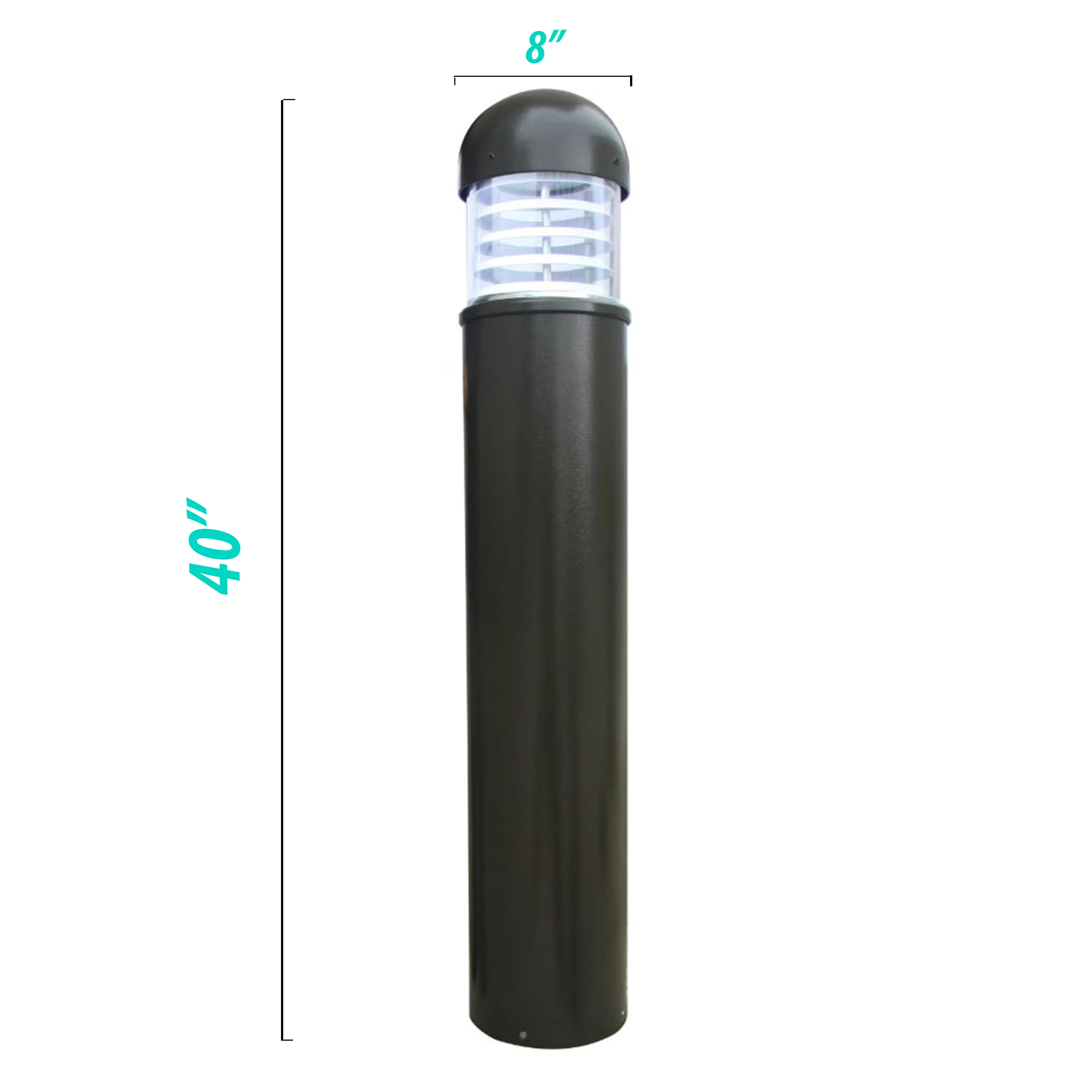 8" LED Bollard Landscape Light - 5000K - Dome Top - Image 3