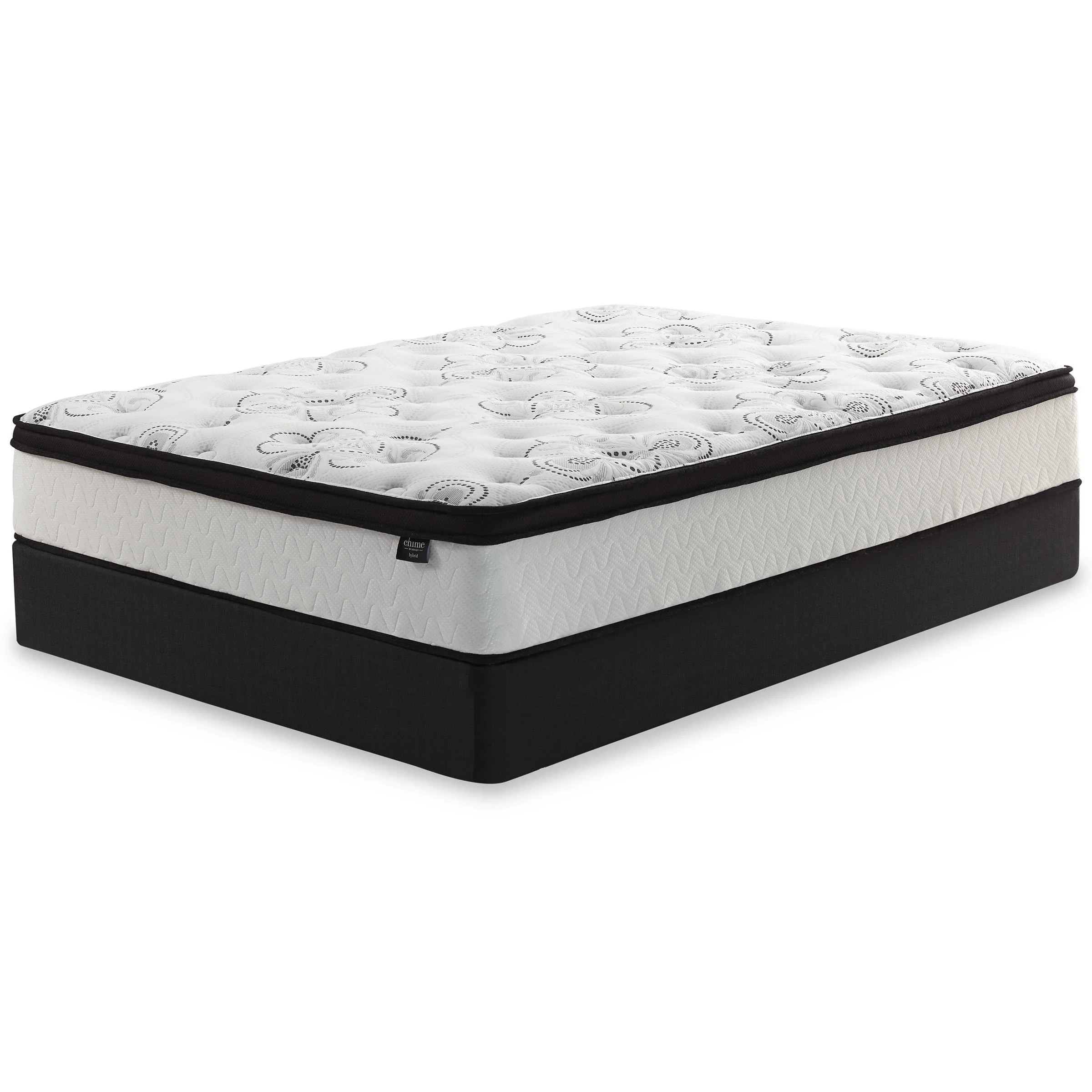 Sierra Sleep Chime 12 Inch Hybrid M697M1 California King Mattress and Foundation Set - Image 1