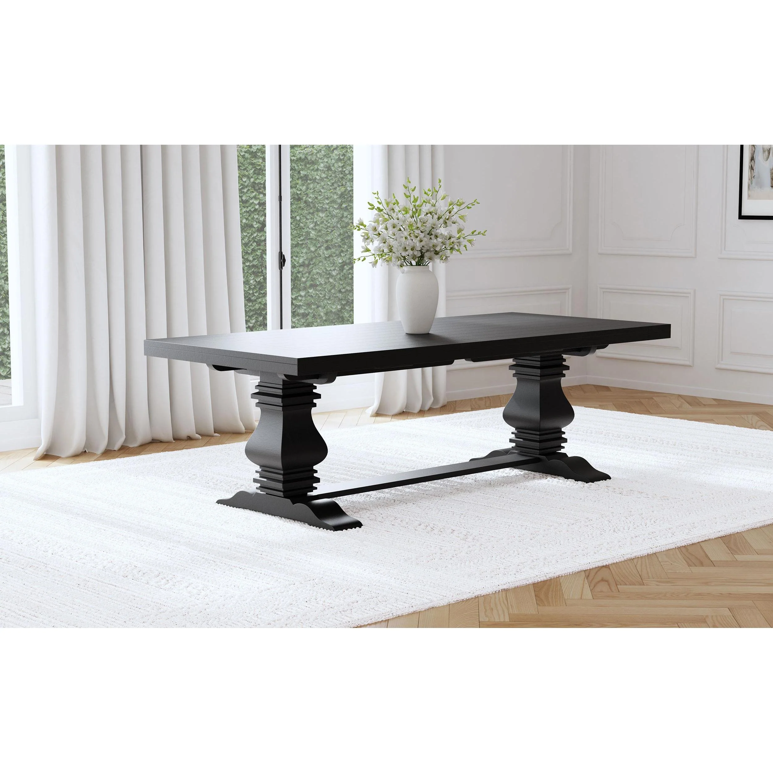 Coaster Furniture Florence 115531 126-inch Extension Dining Table - Distressed Black - Image 3