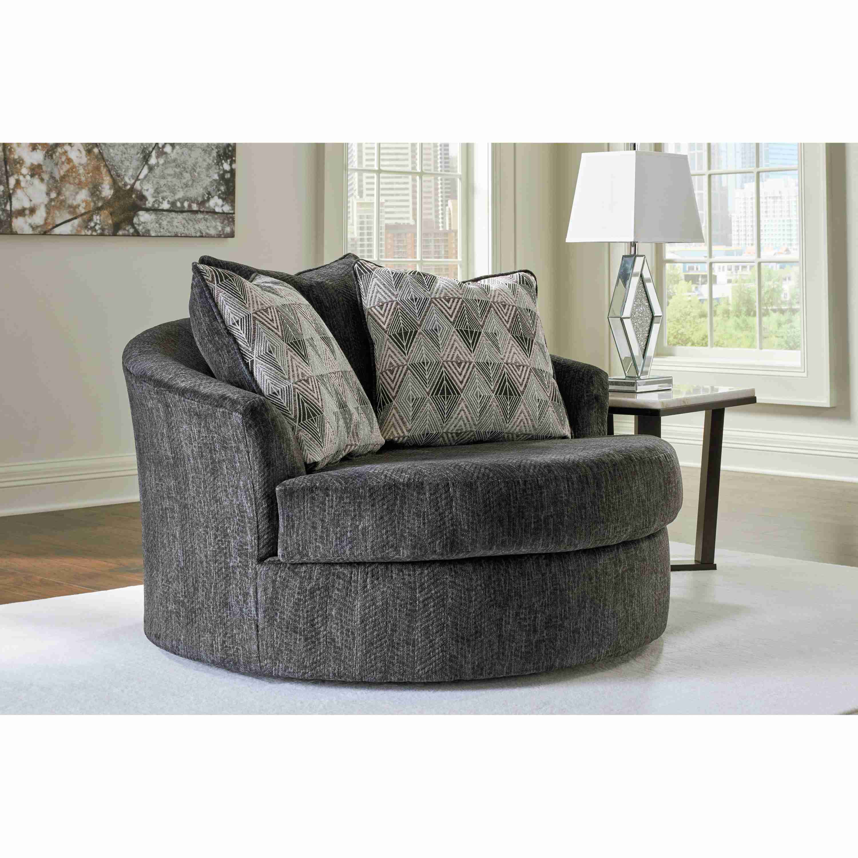 Signature Design by Ashley Biddeford 35504U1 Oversized Swivel Chair and Ottoman - Image 2