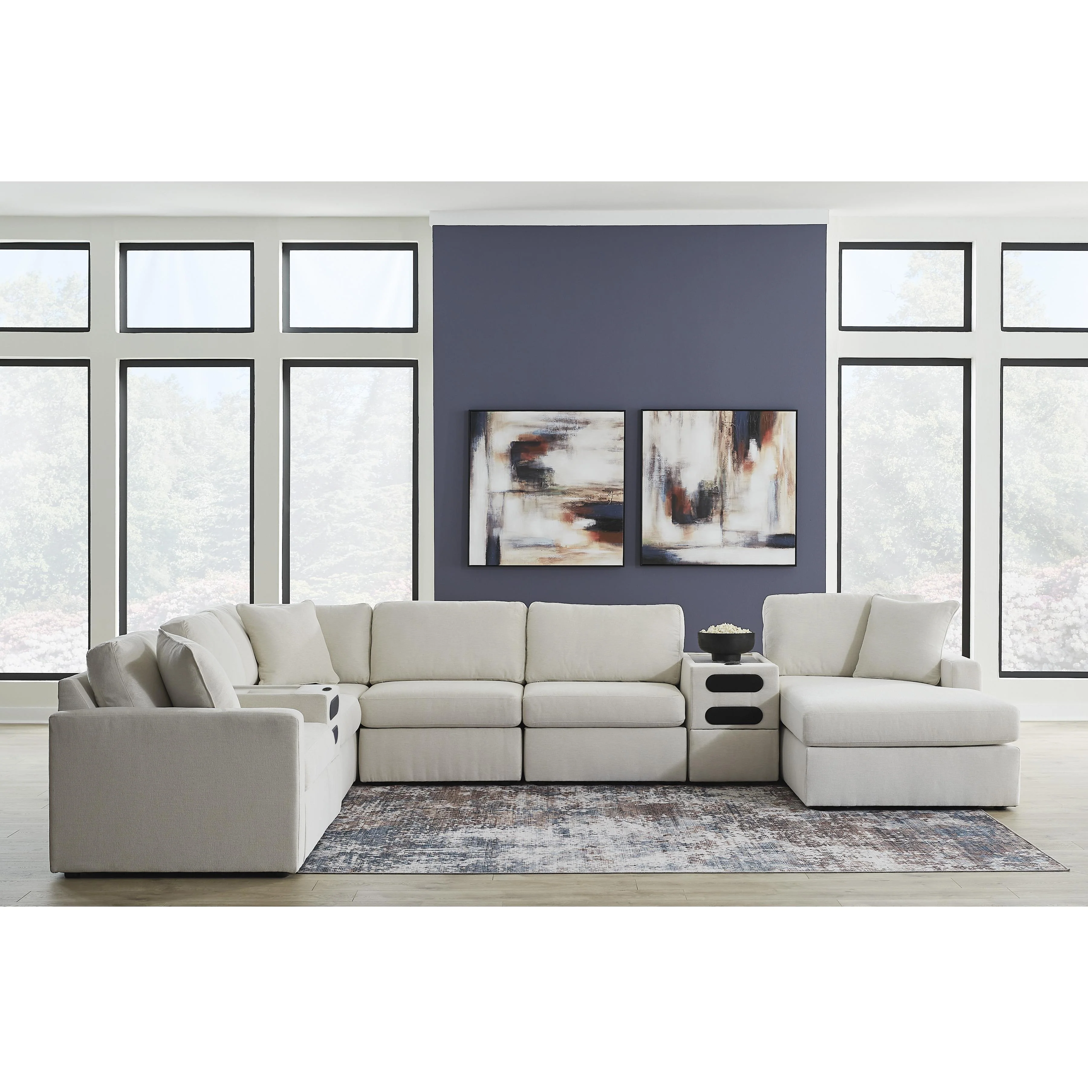 Signature Design by Ashley Modmax 92103S48 8 pc Sectional with Chaise and Audio Consoles - Image 2