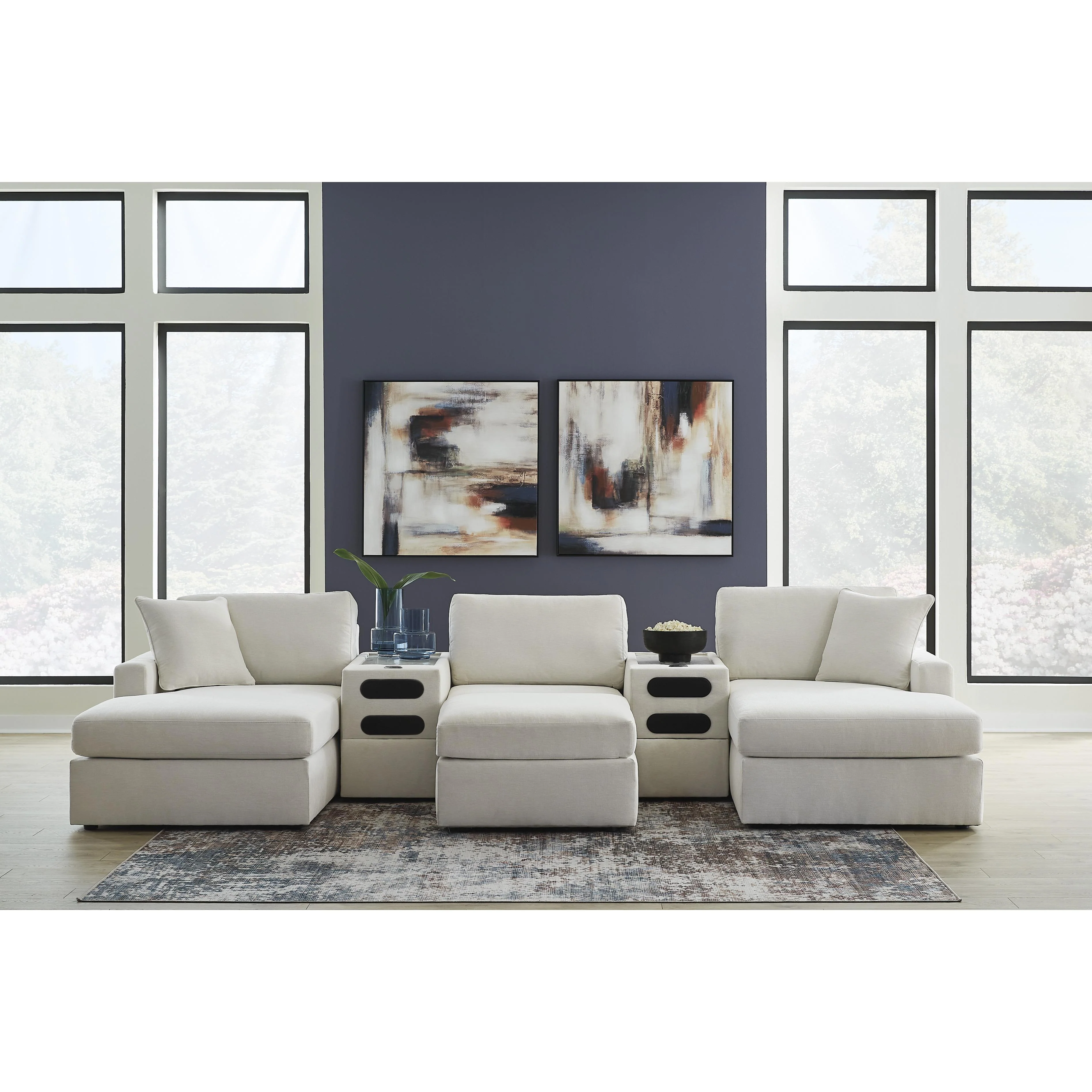 Signature Design by Ashley Modmax 92103S49 5 pc Double Chaise with Audio Consoles - Image 3