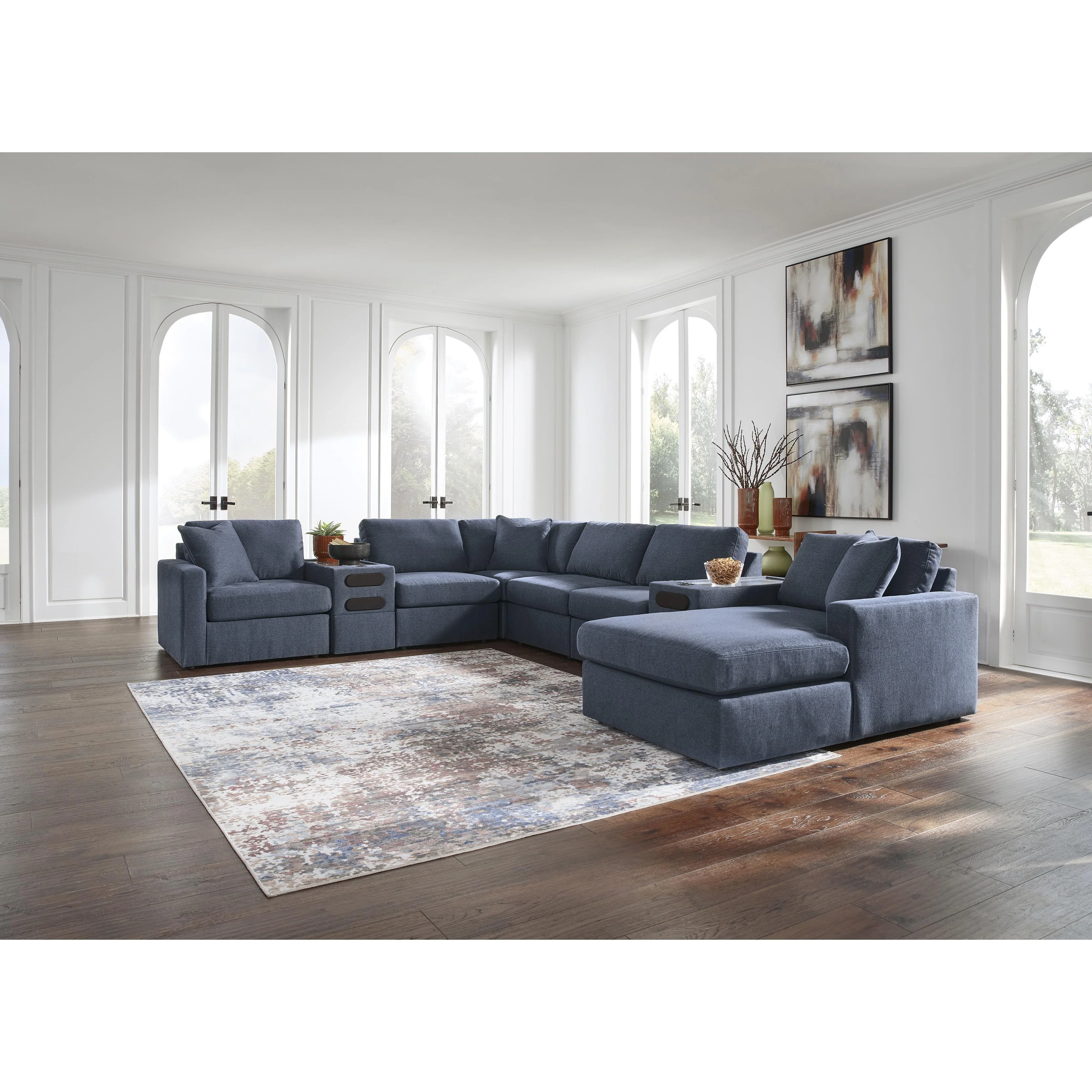 Signature Design by Ashley Modmax 92121S48 8 pc Sectional with Chaise and Audio Consoles - Image 2