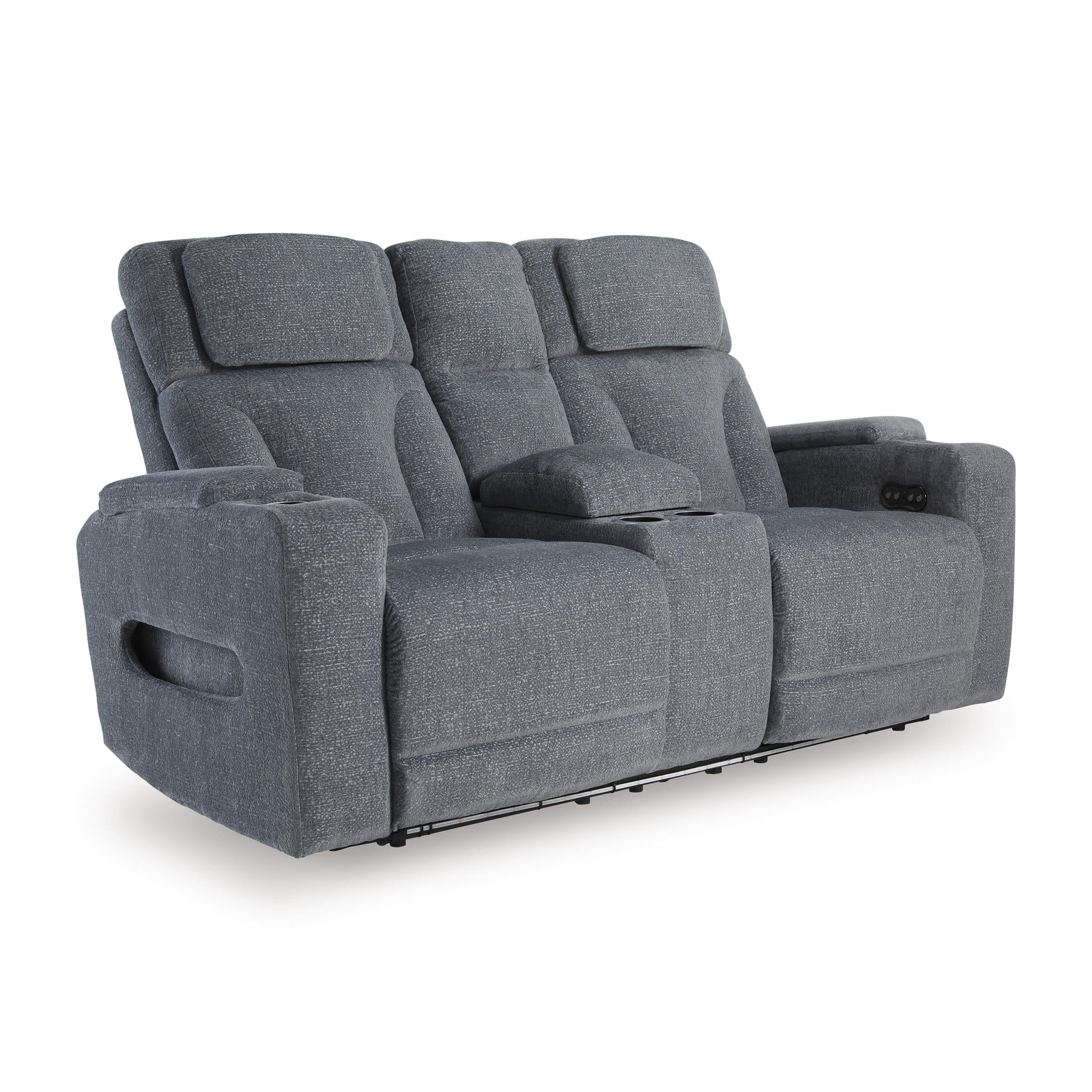 Signature Design by Ashley Studio Cave PC4980218 Power Reclining Loveseat with Console and Adjustable Headrest - Image 1