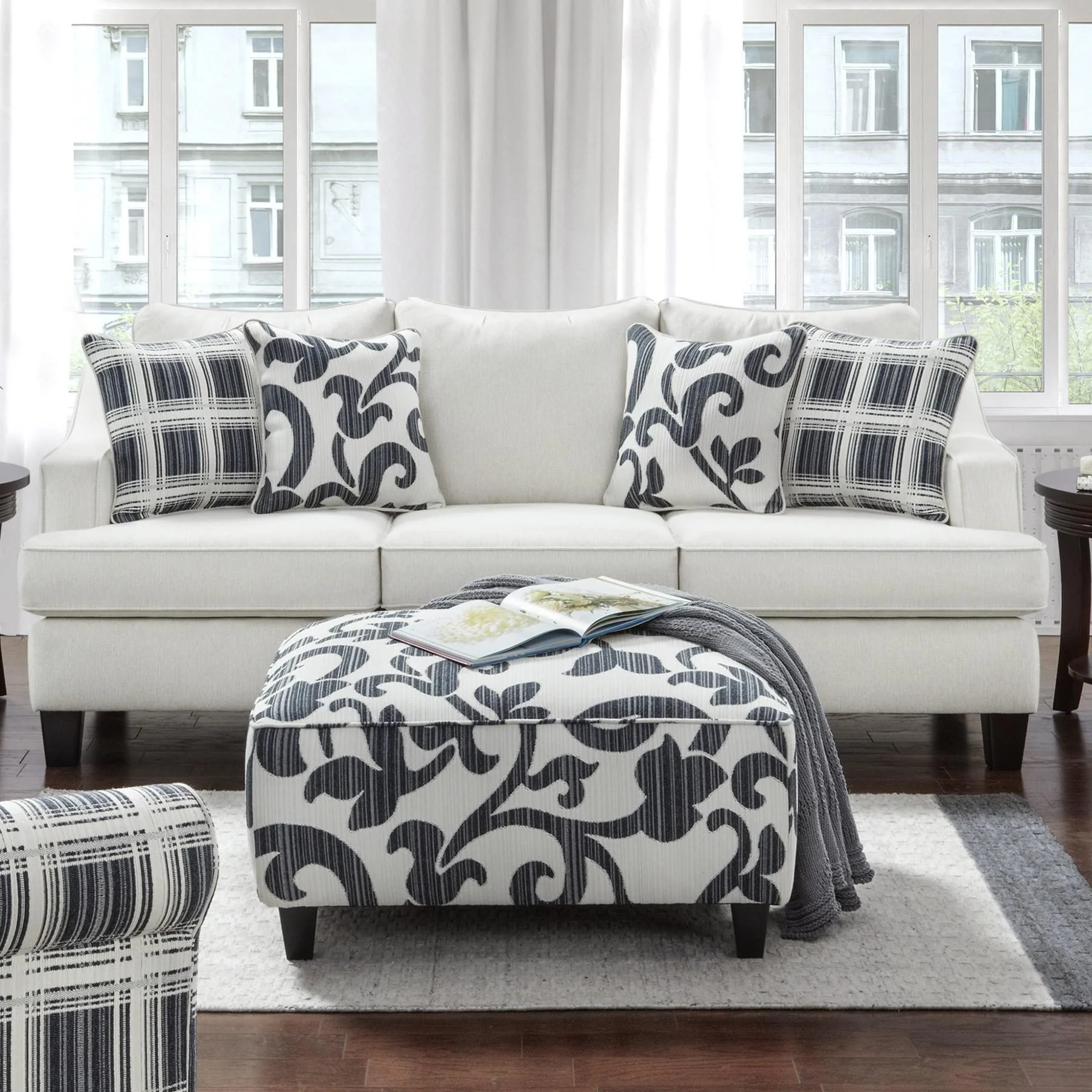 Fusion Furniture Truth or Dare Fabric Sofabed Truth or Dare 2334 Sofabed - Salt - Image 1