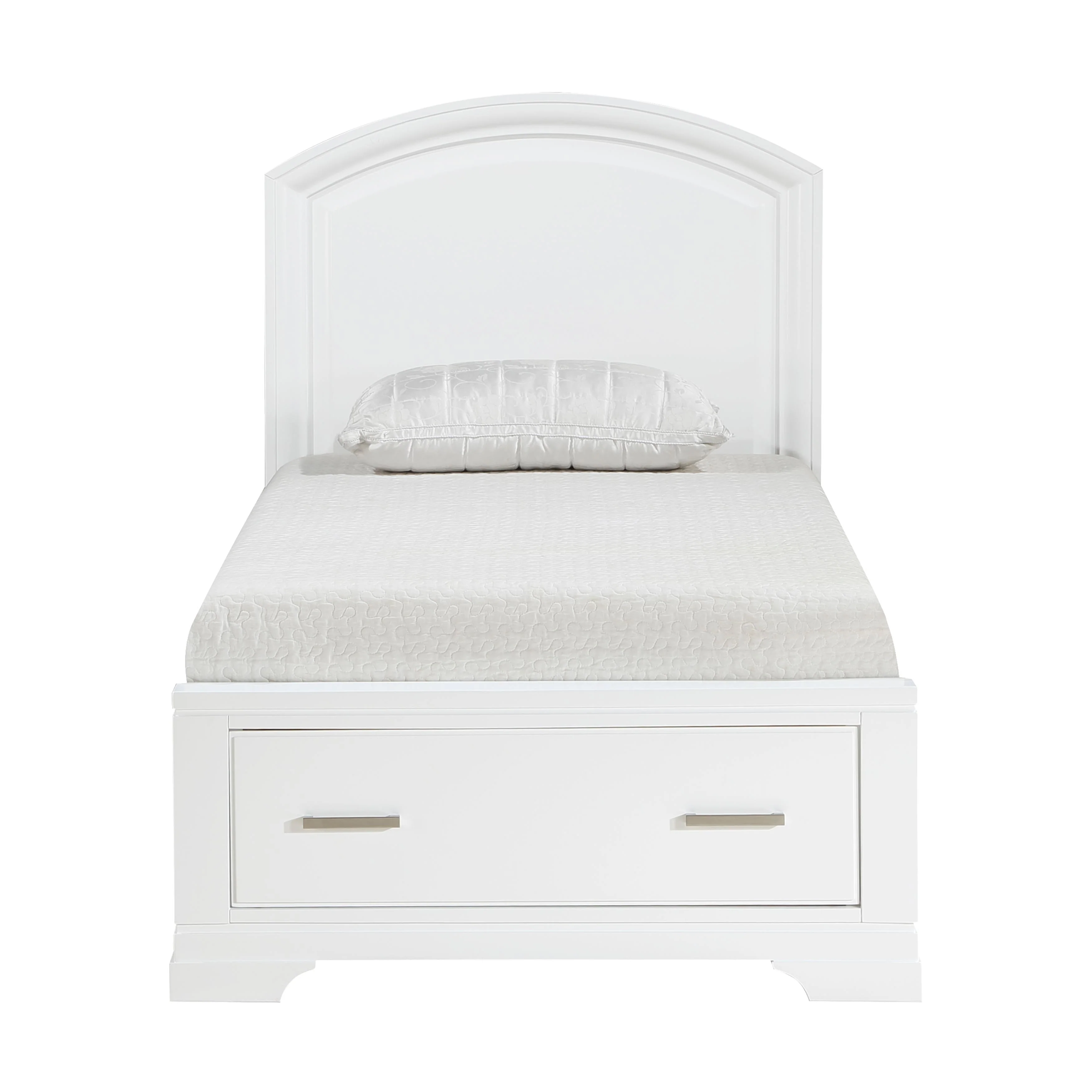 Homelegance Hudson 1520WHT-1* Twin Platform Bed with Footboard Storage - Image 1
