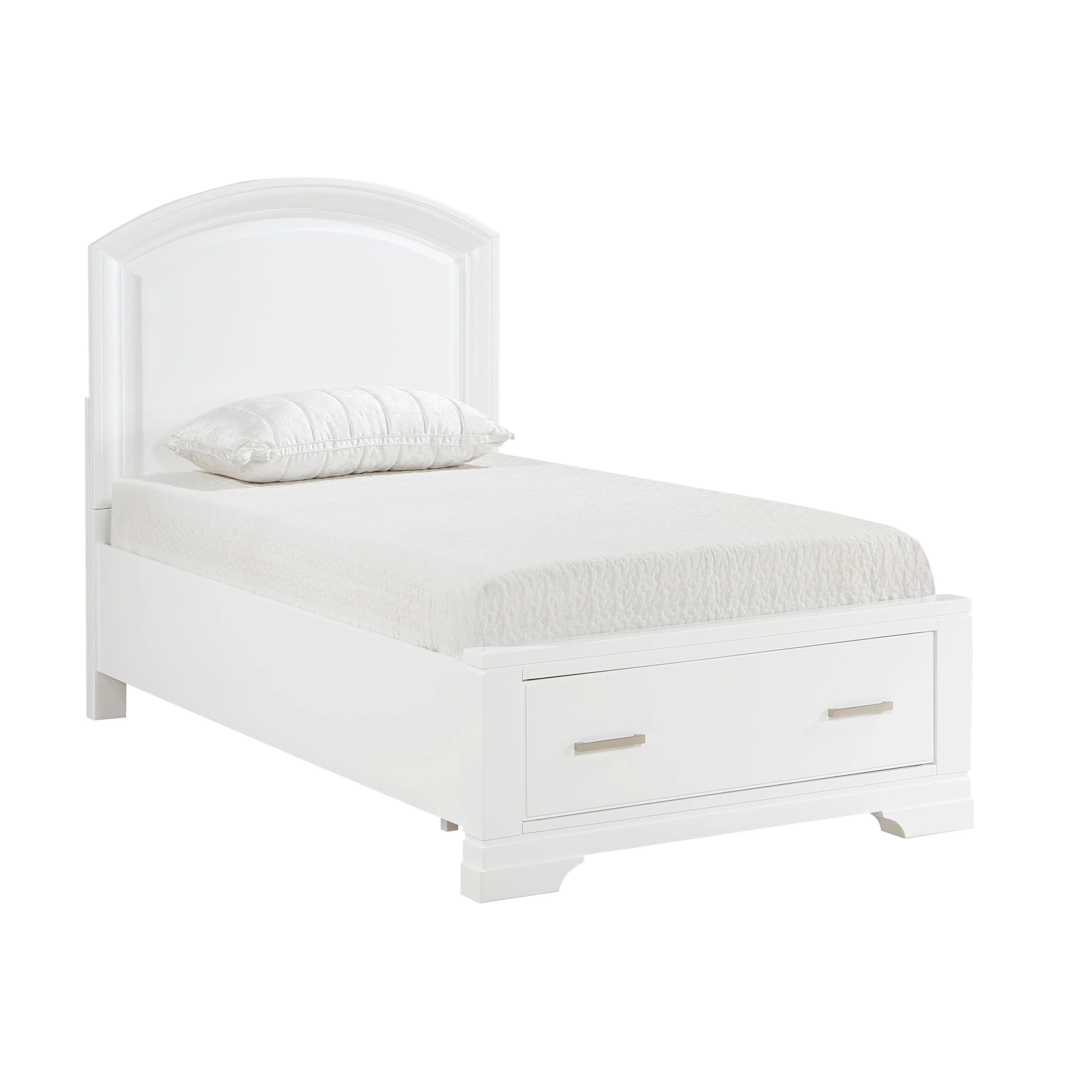 Homelegance Hudson 1520WHT-1* Twin Platform Bed with Footboard Storage - Image 2