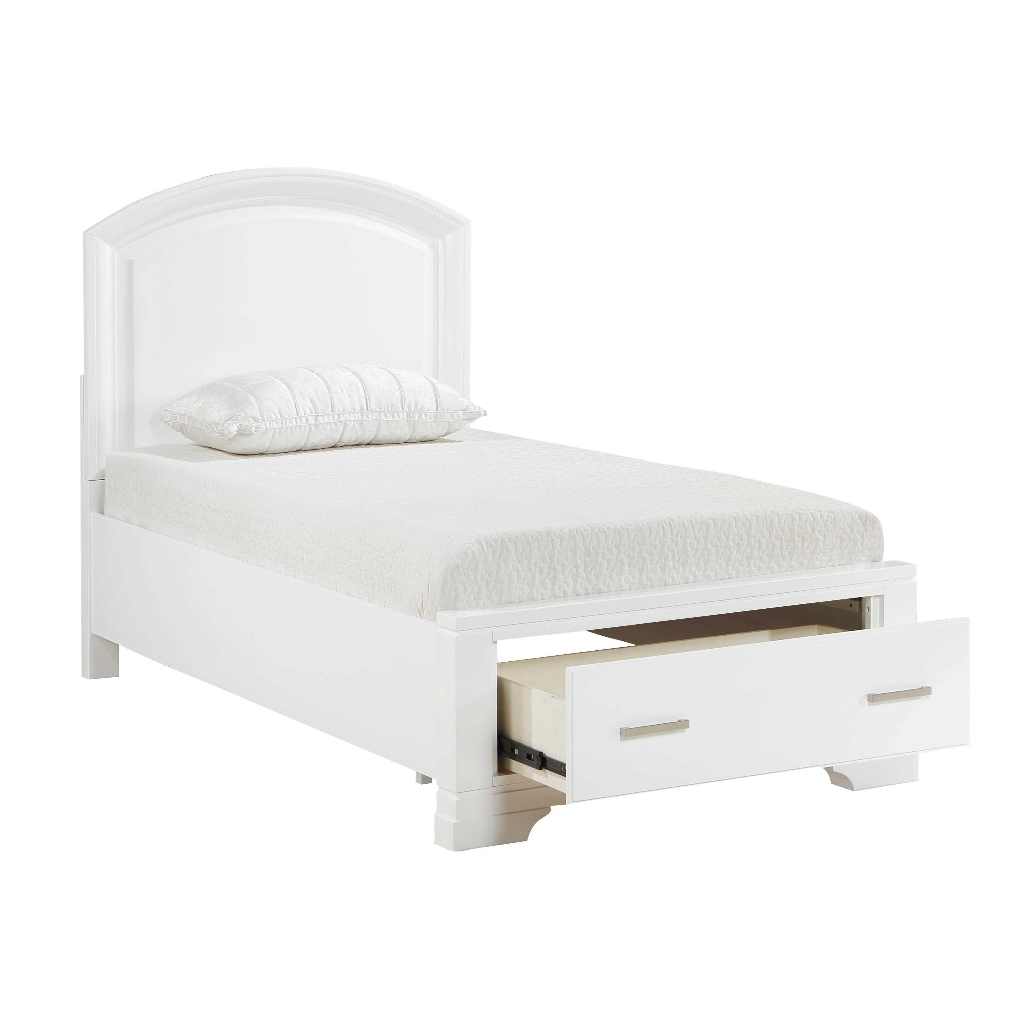 Homelegance Hudson 1520WHT-1* Twin Platform Bed with Footboard Storage - Image 3