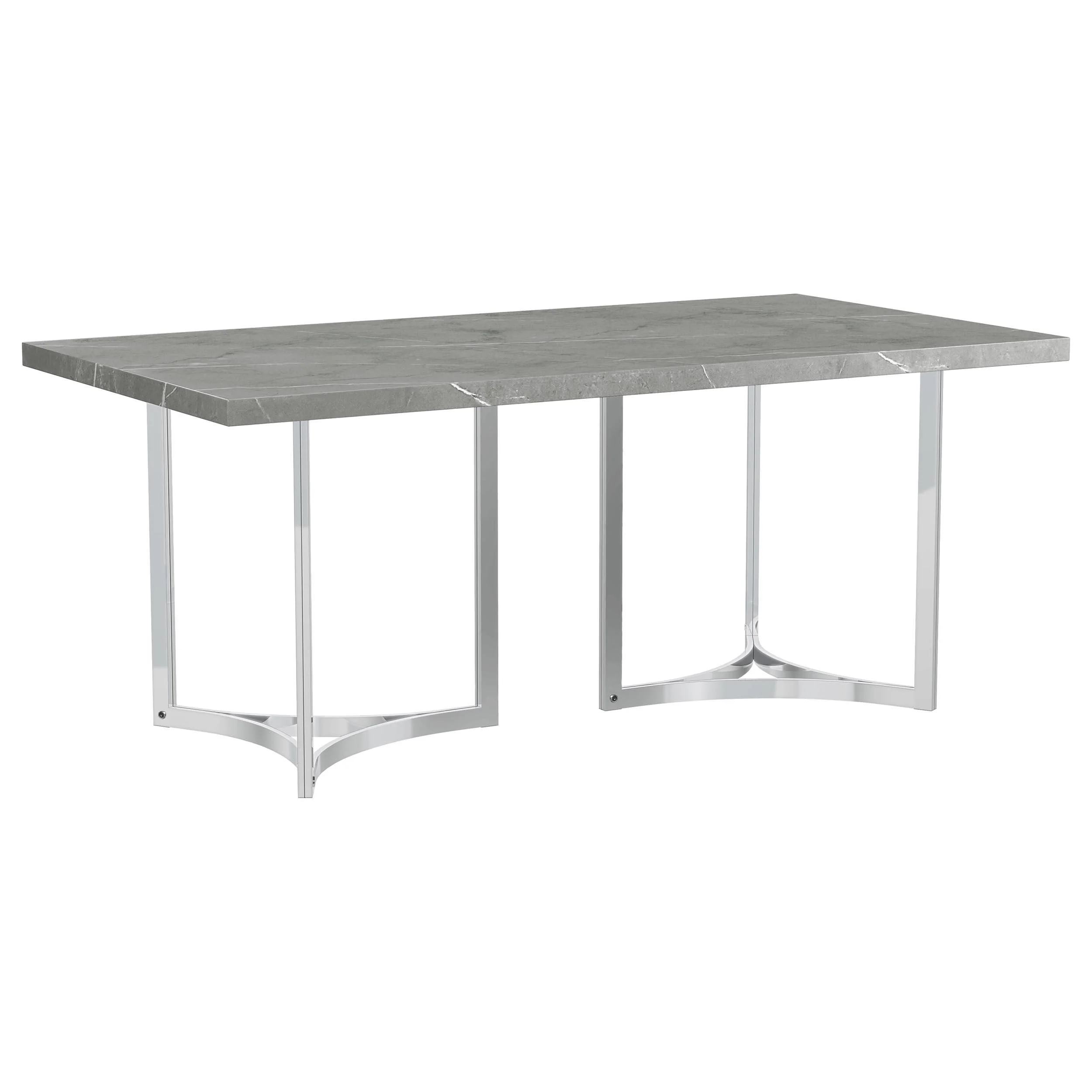 Coaster Furniture Sterling 108121 72-inch Rectangular Dining Table - Grey Faux Marble - Image 1