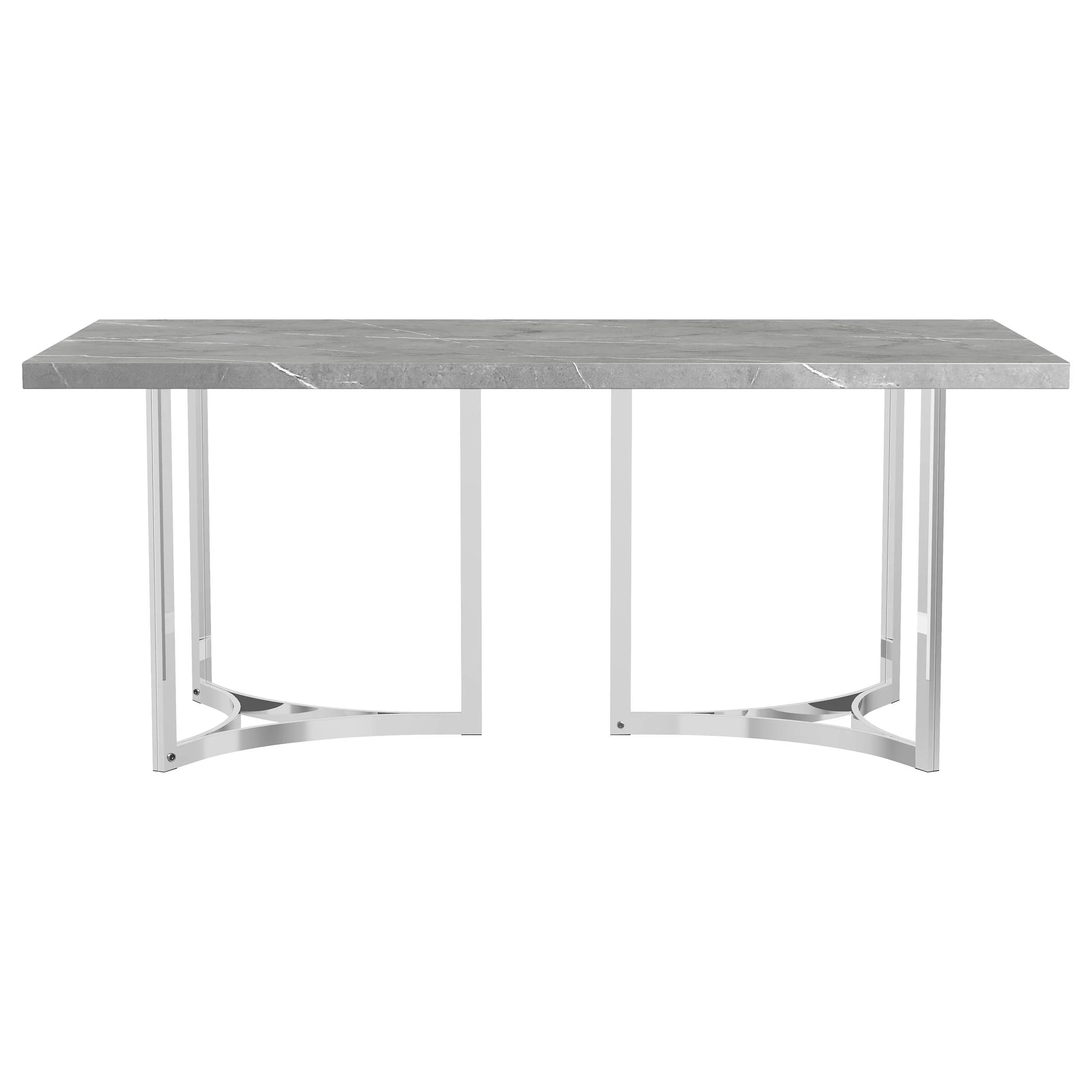 Coaster Furniture Sterling 108121 72-inch Rectangular Dining Table - Grey Faux Marble - Image 2