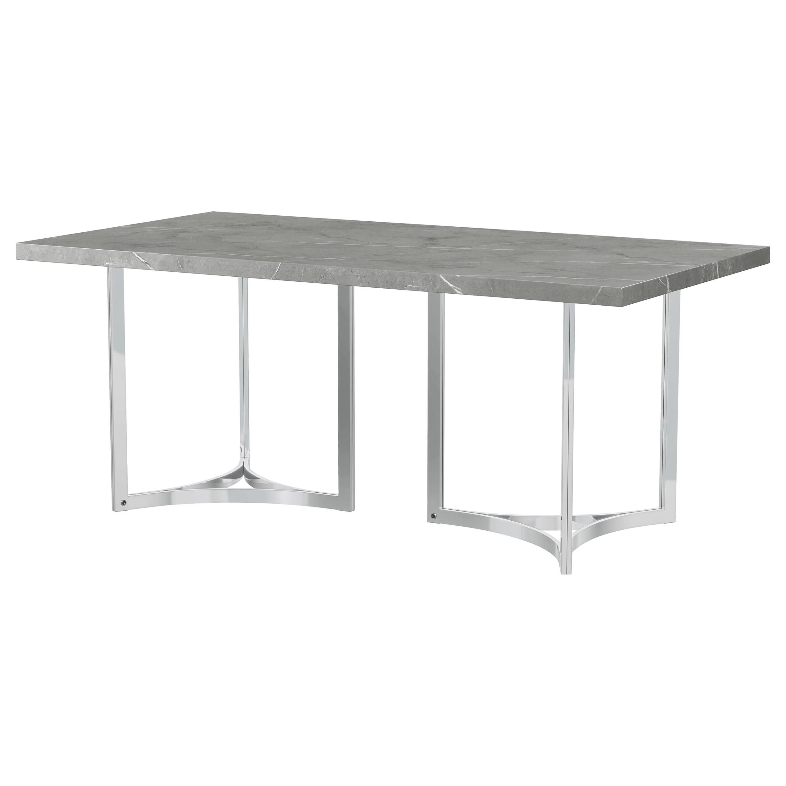 Coaster Furniture Sterling 108121 72-inch Rectangular Dining Table - Grey Faux Marble - Image 3