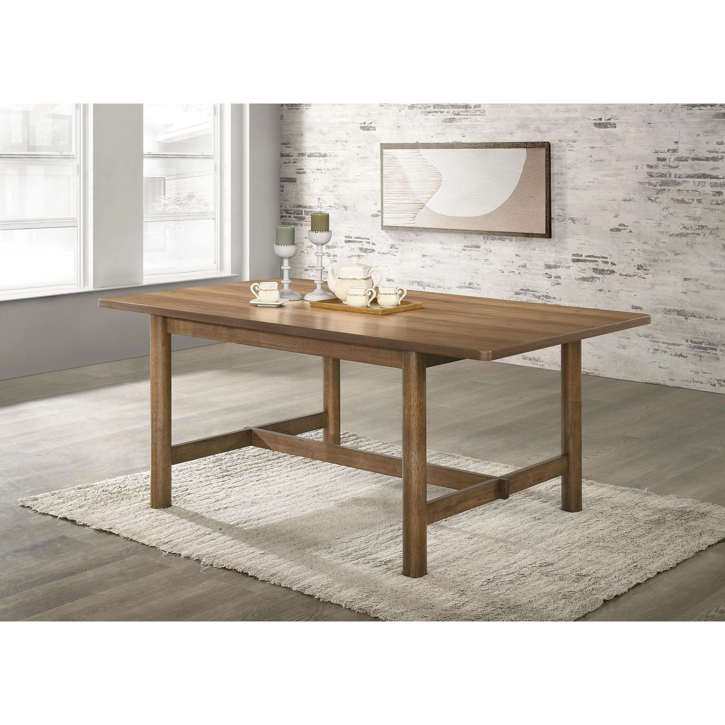 Coaster Furniture Crestmore 108571 71-inch Rectangular Wood Dining Table - Walnut - Image 2