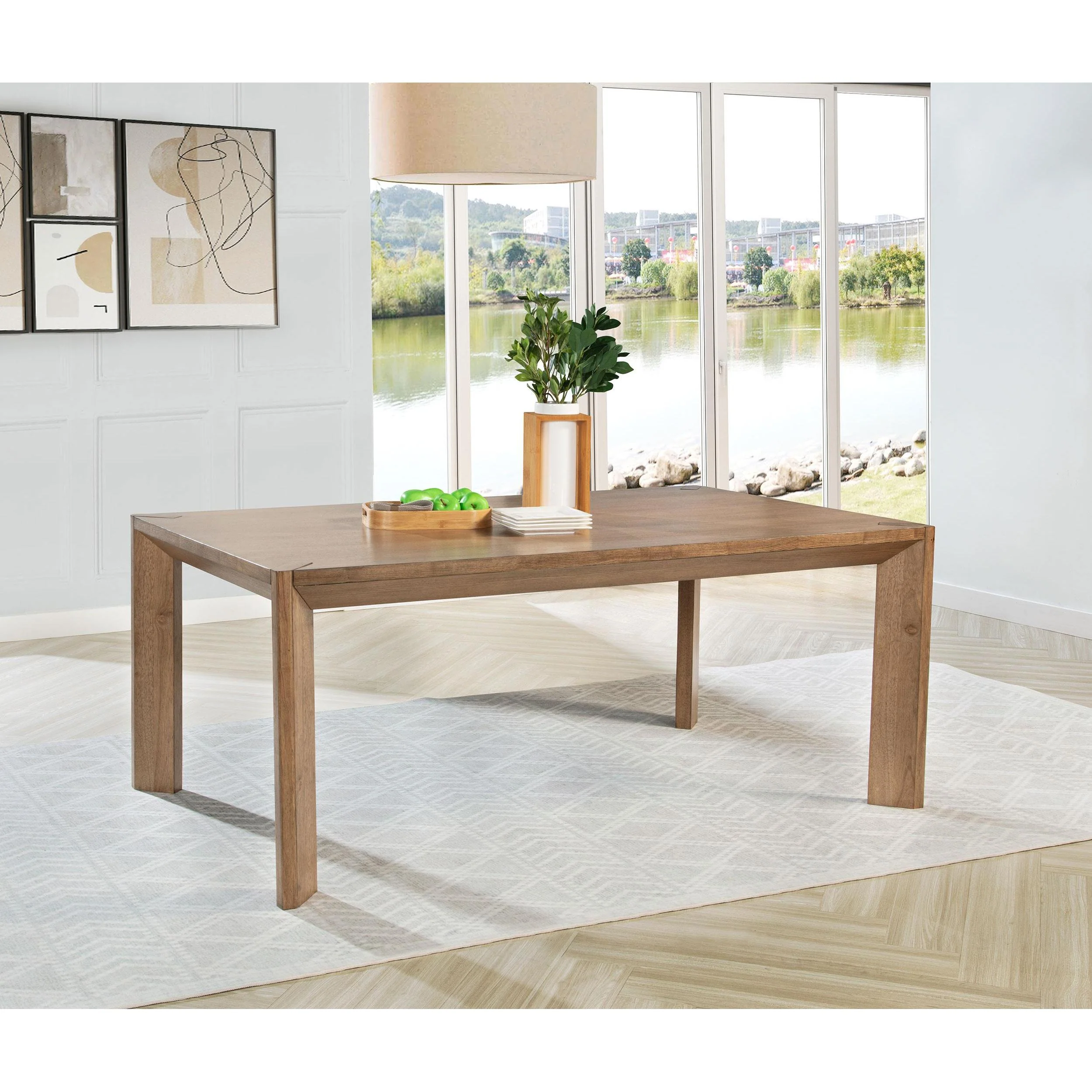 Coaster Furniture Bruner 109101 72-inch Rectangular Wood Dining Table - Natural Brown - Image 2