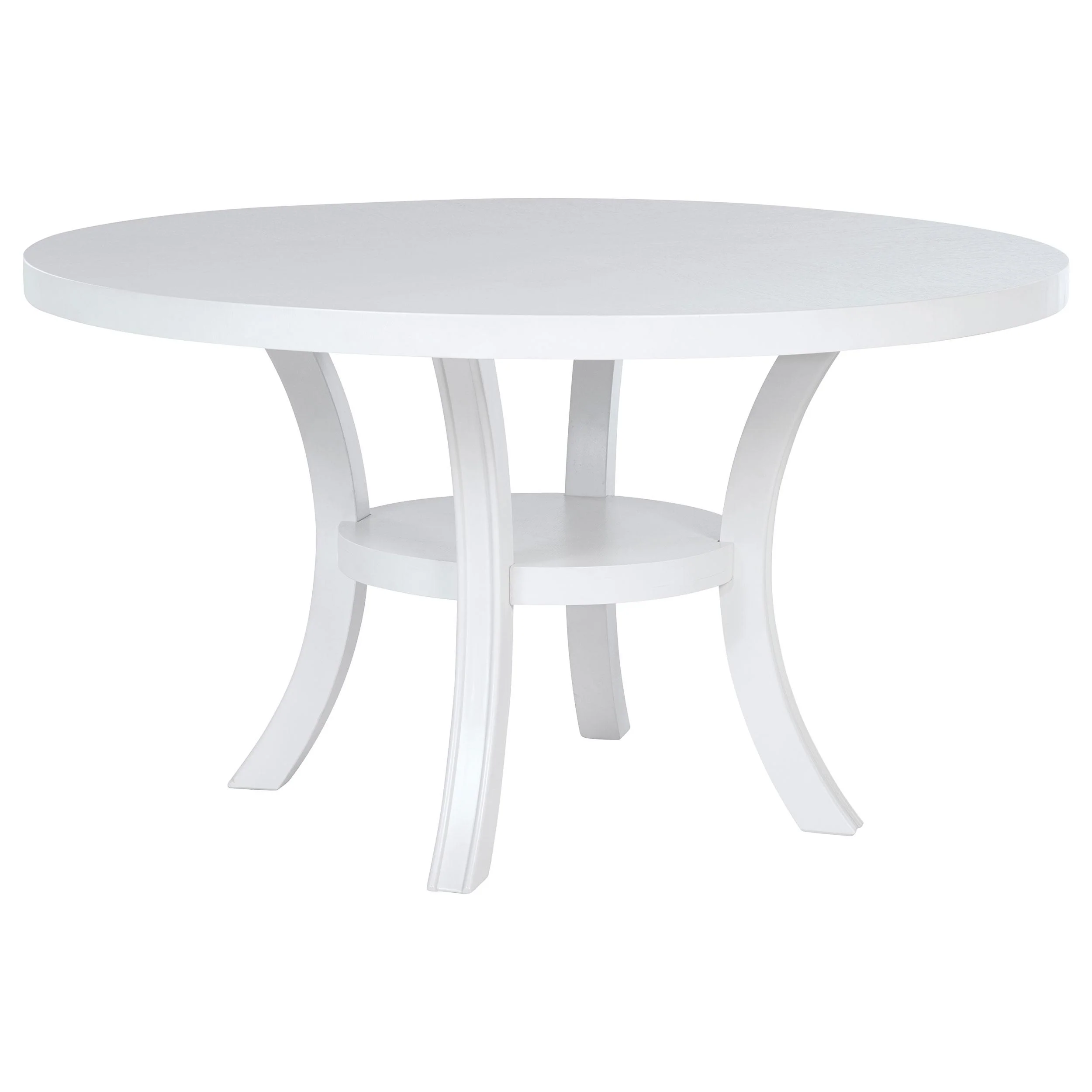 Coaster Furniture Judd 109330 54-inch Round Dining Wood Table with Shelf - Pearl White - Image 1