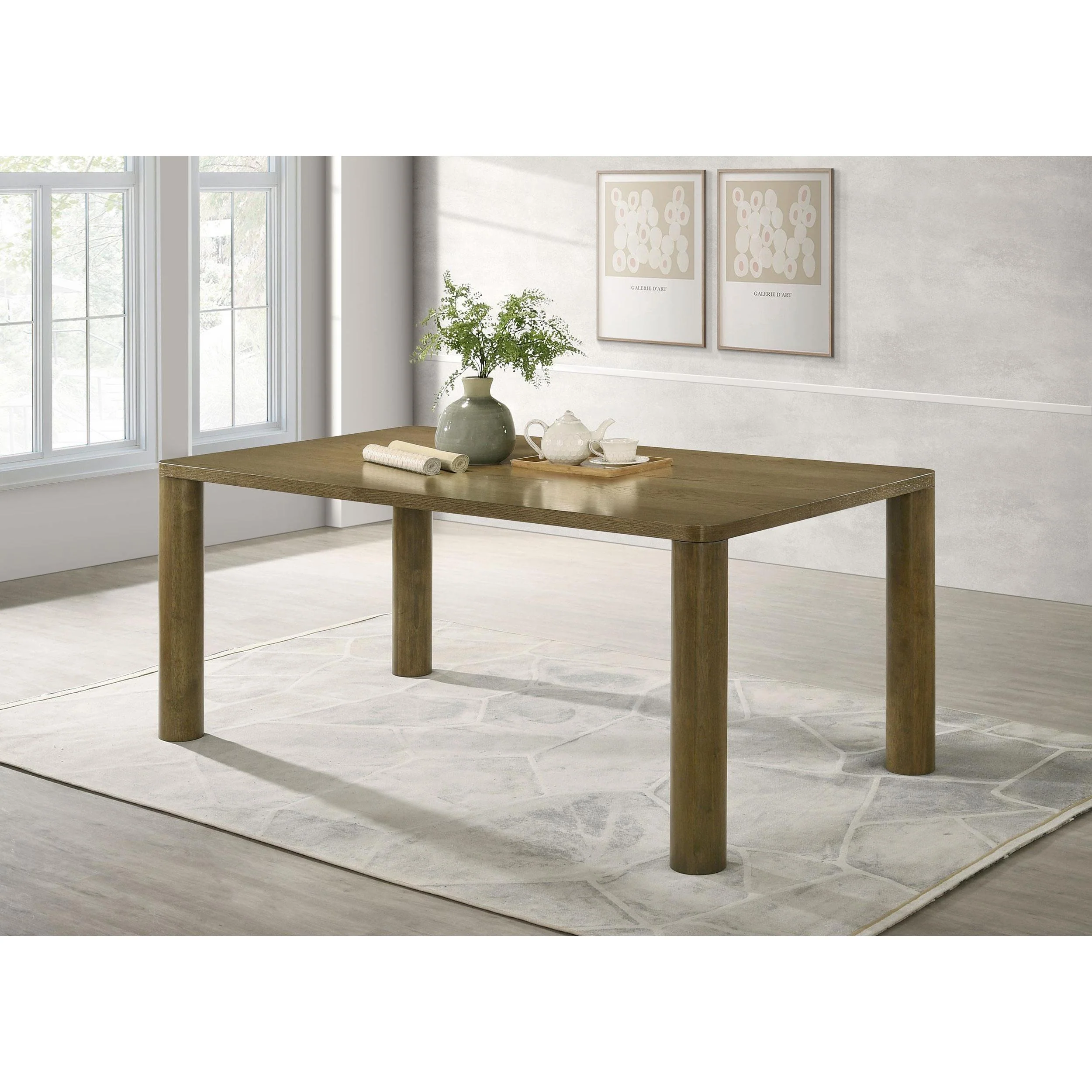 Coaster Furniture Castlewood 109351 71-inch Rectangular Wood Dining Table - Brown Oak - Image 2