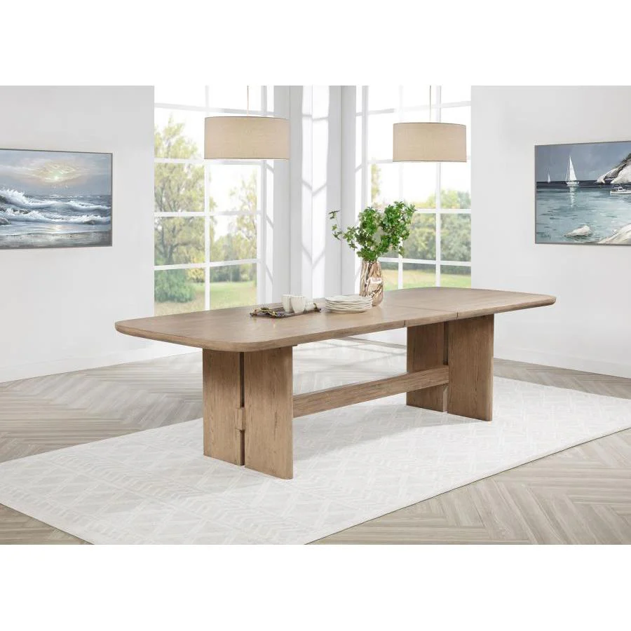 Coaster Furniture Kailani 109381 110-inch Rectangular Wood Dining Table - Beige Oak - Image 3
