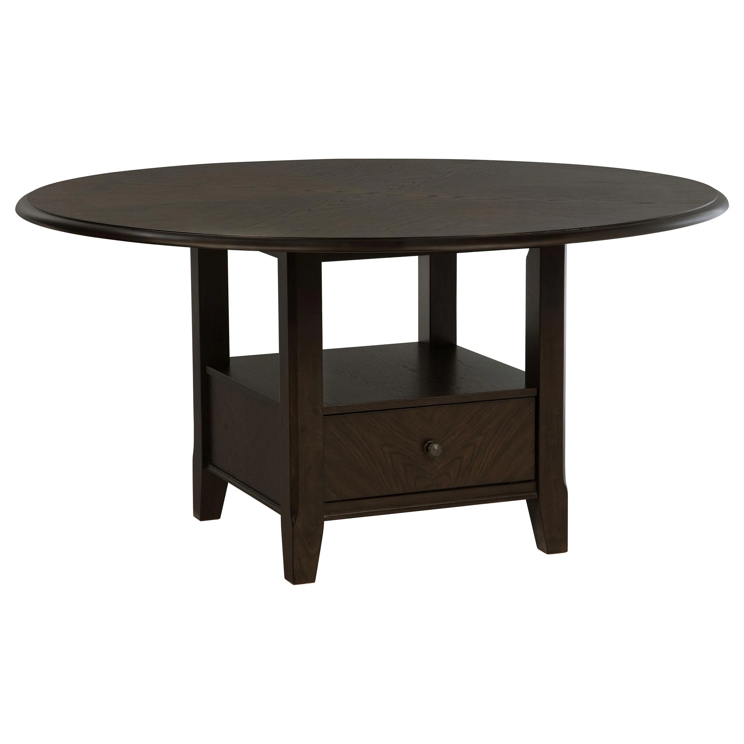 Coaster Furniture Twyla 115100 60-inch Round Dining Table with Drawer - Dark Cocoa - Image 1